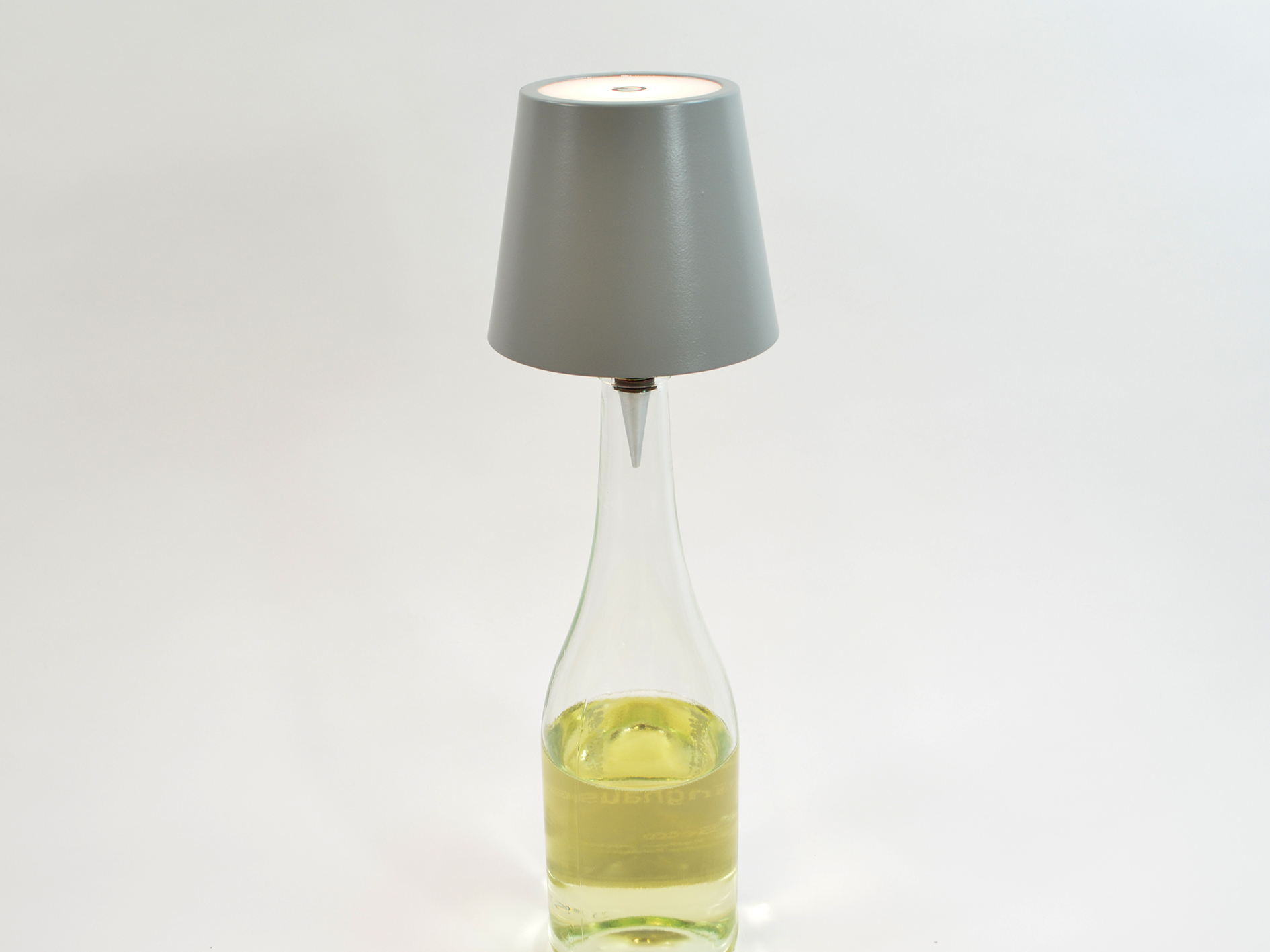 LED lampshade, battery, USB charging cable, 10.5x10.5x15cm, gray