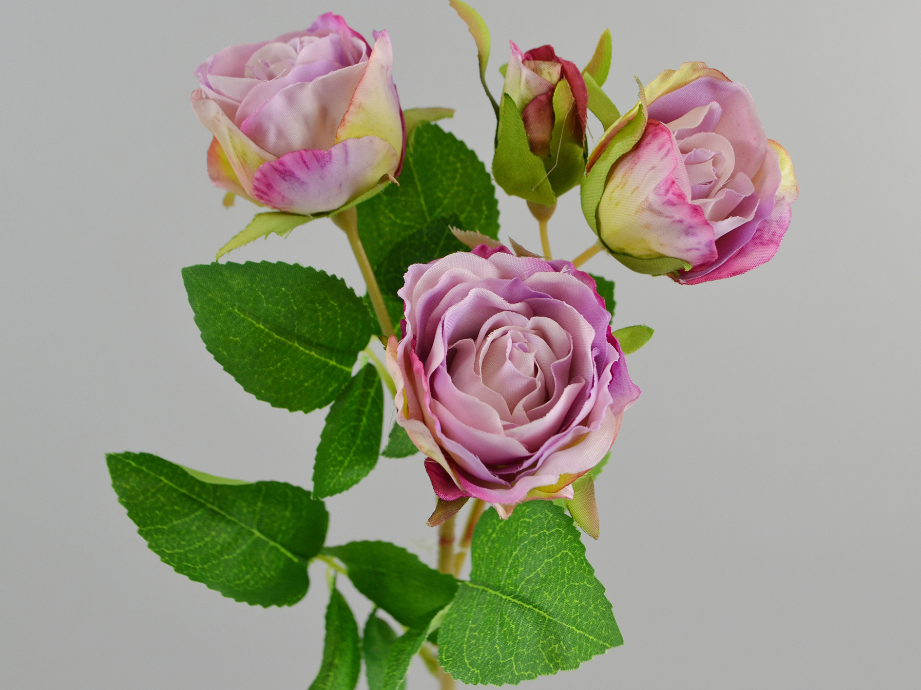 Rose branch x4, 38cm, purple