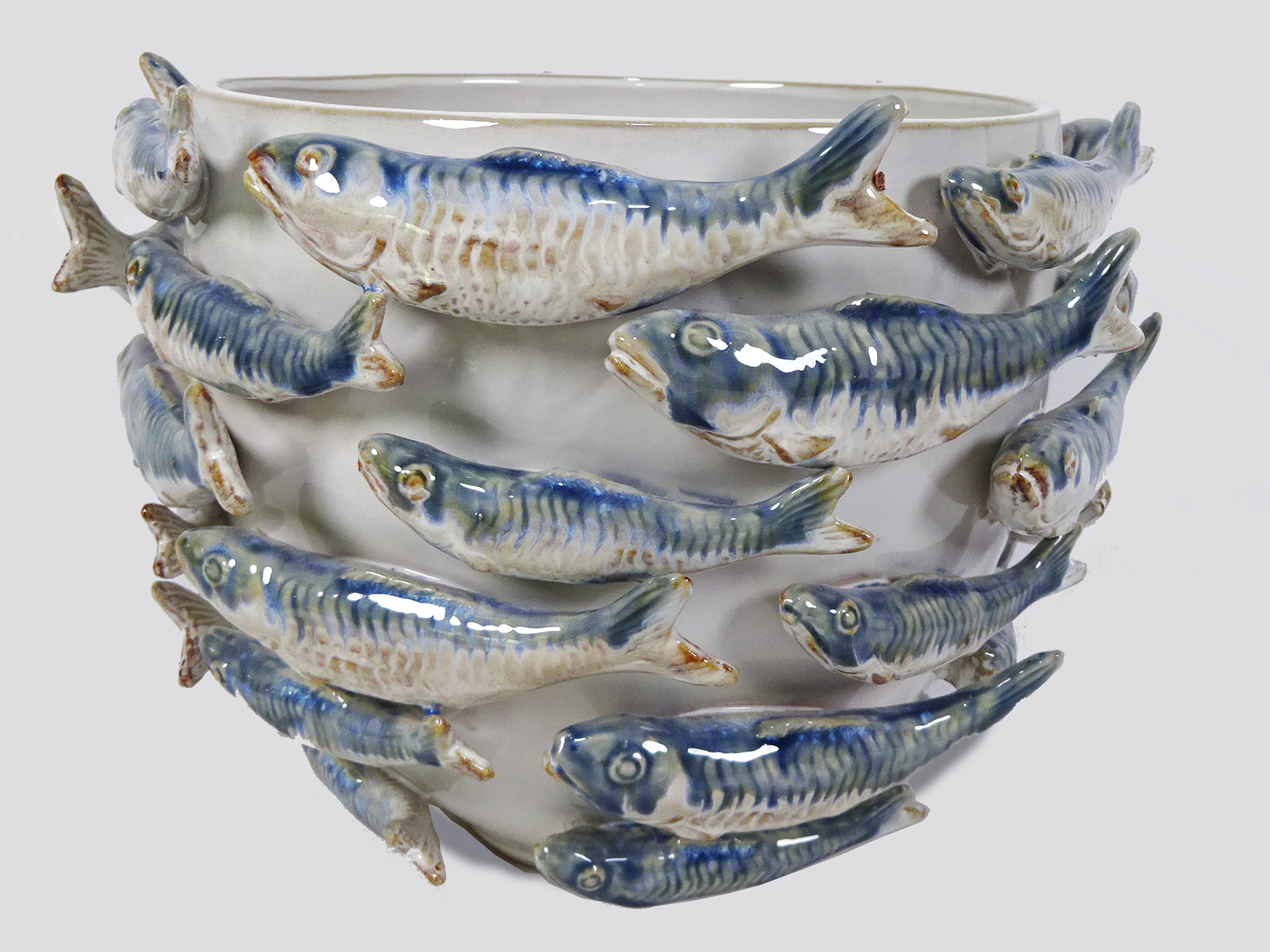 Ceramic pot, Ø28 x H21cm, beige-brown