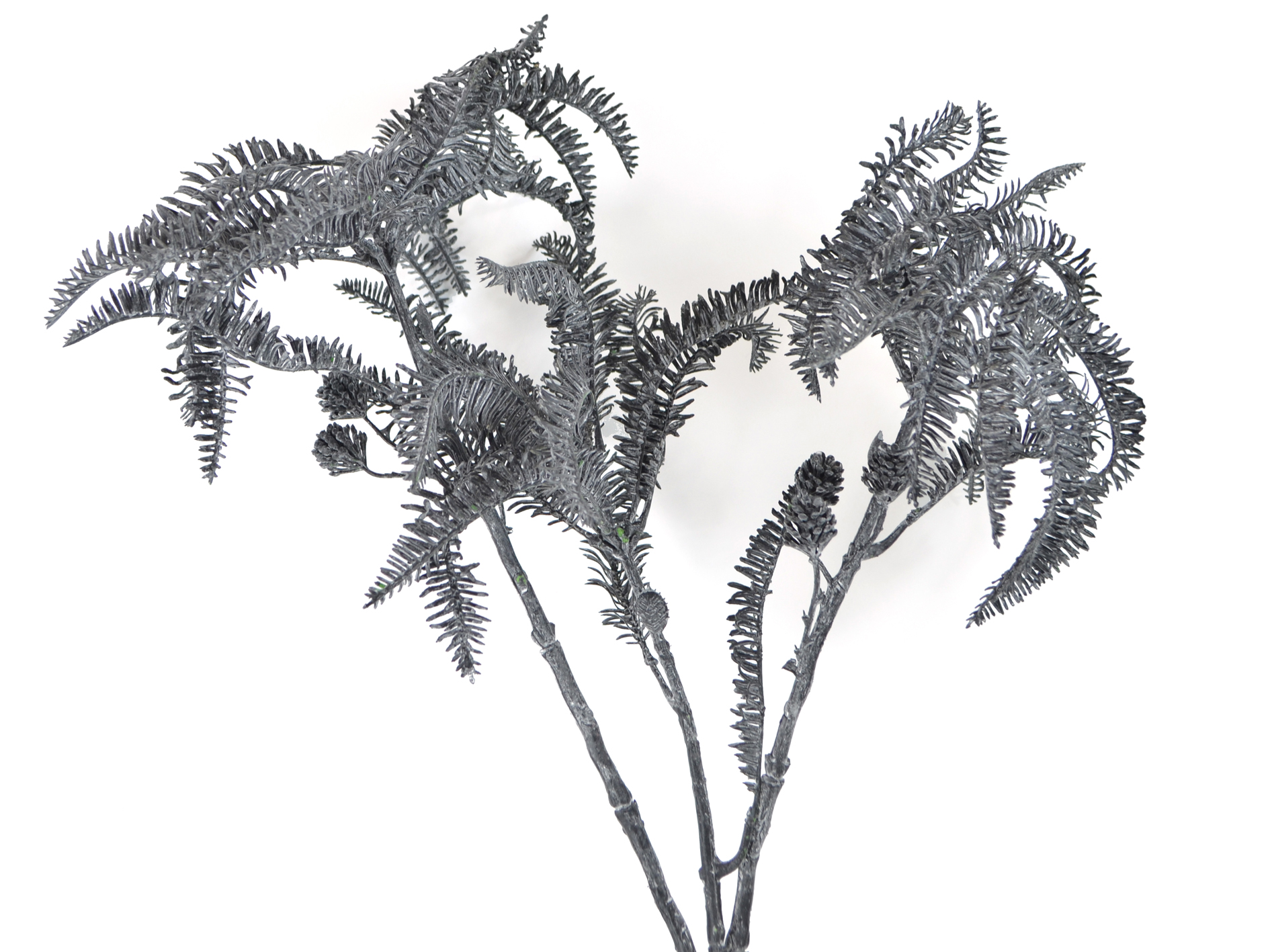 Leather fern branch, 106cm, black