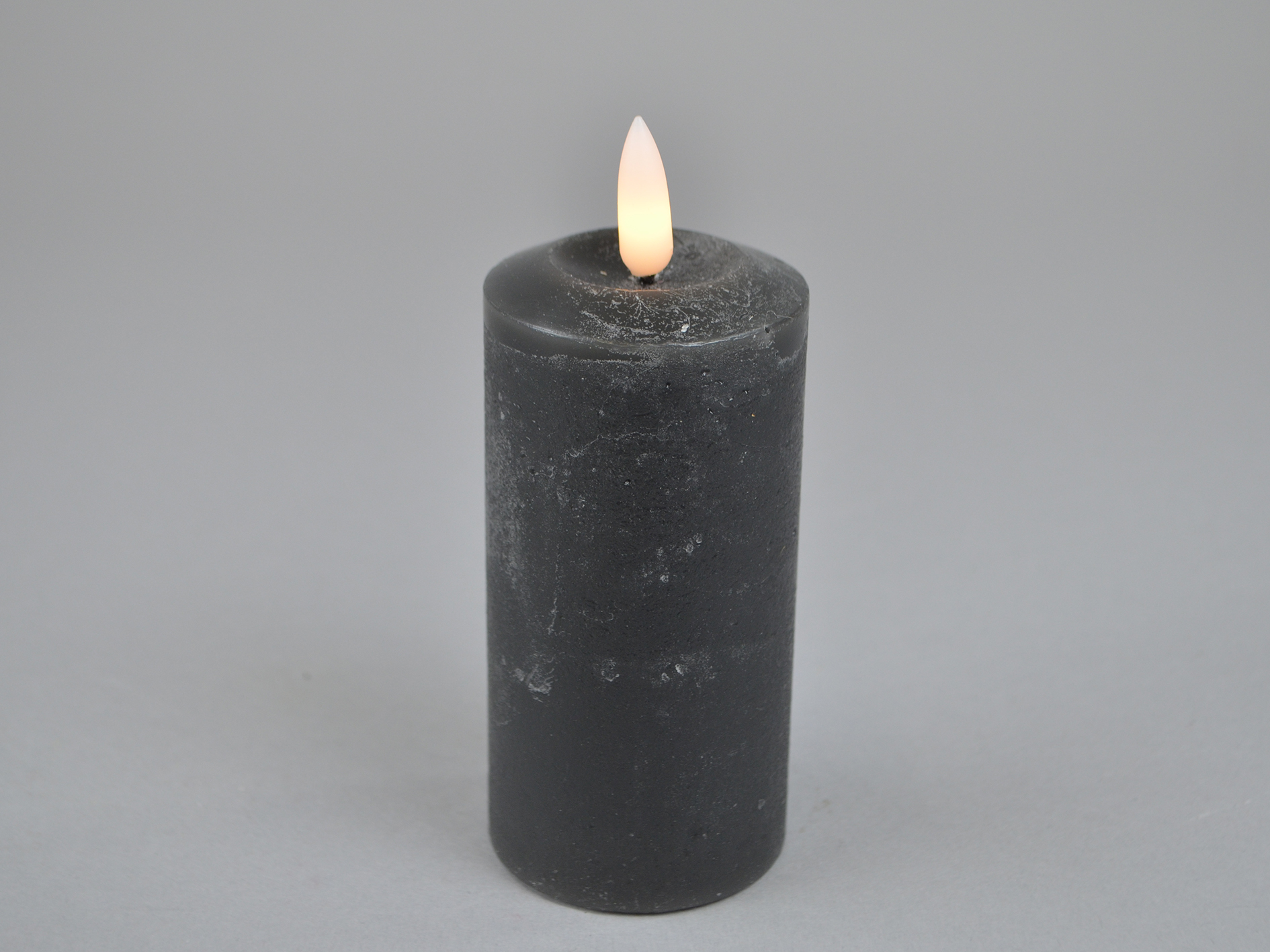 LED candle, timer-compatible, D5xH10cm, black