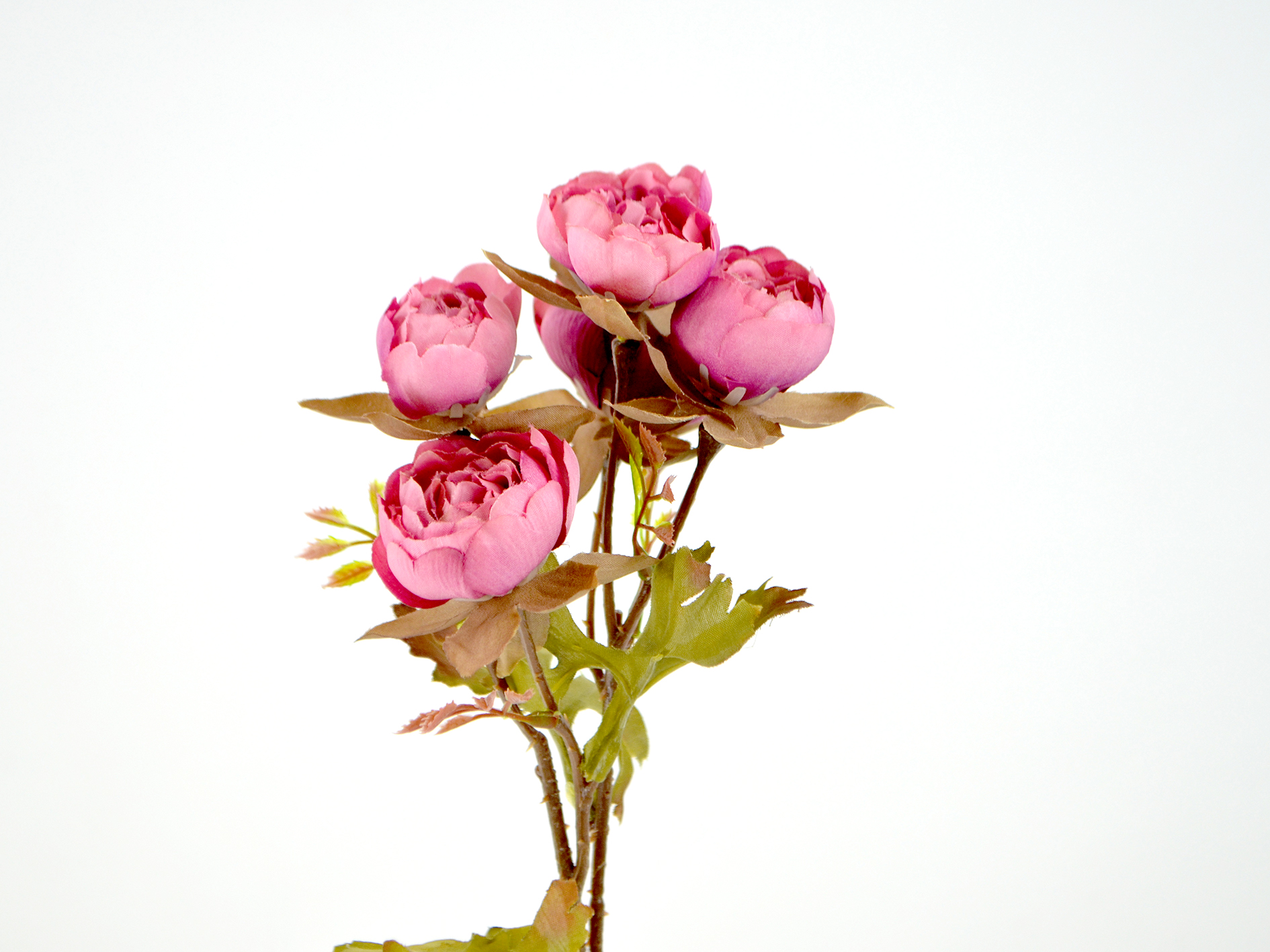 Peony branch x5, 43cm, mallow