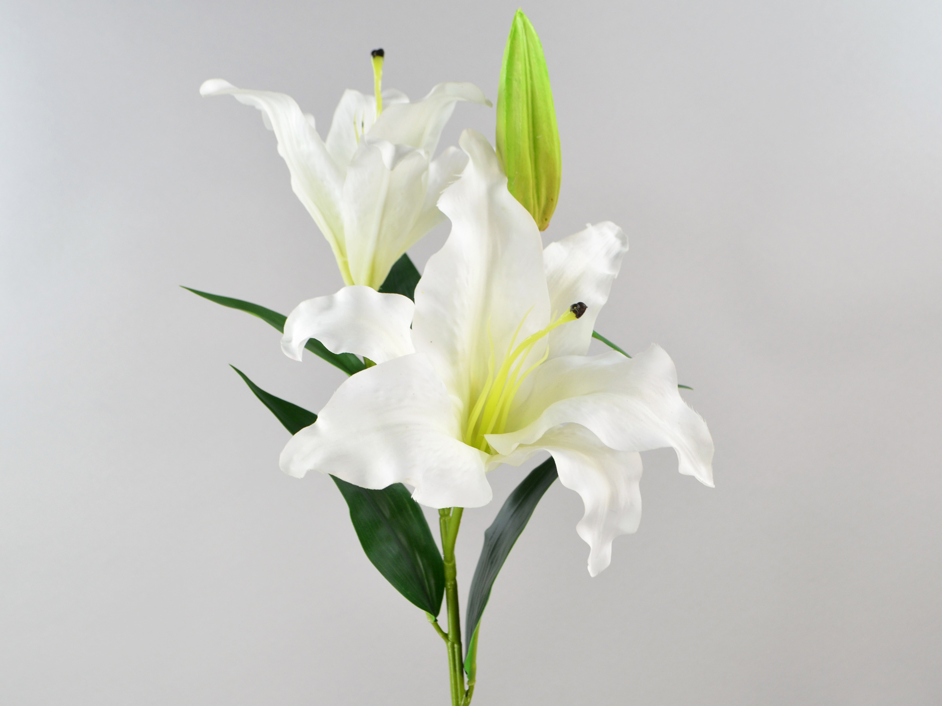 Lily branch, real touch, 81cm, white