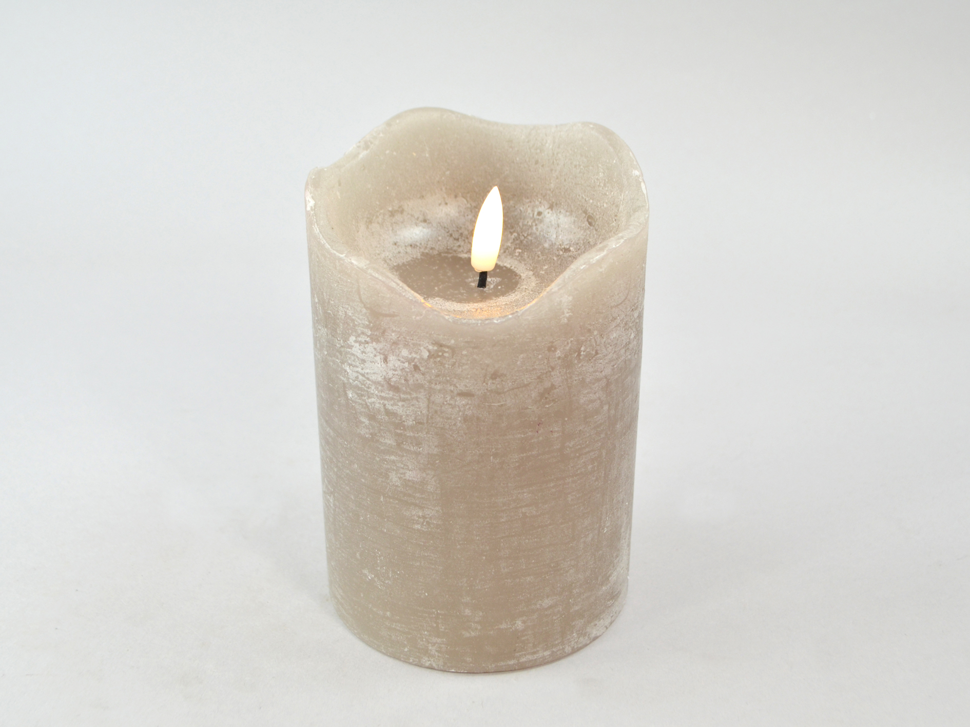 LED-Kerze, 73 dunkelgrau, D10,0xH15cm,remote/off/timer-6Std, FB optional, 2xAA