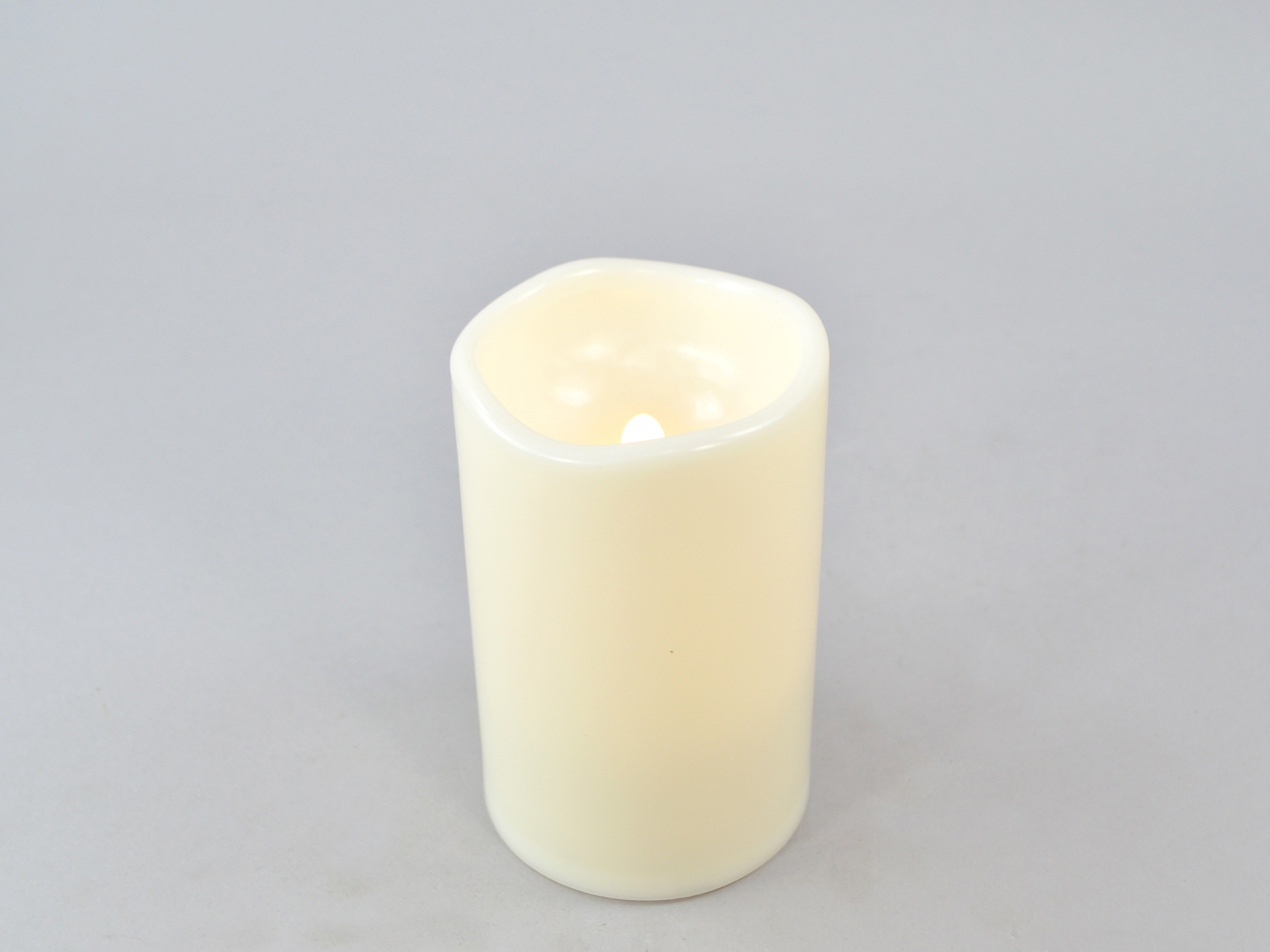 LED outdoor candle, ivory, Ø 7.8 x H 12.5 cm, IP65, remote/off/timer - 4 and 8 hours, dimmable, remote control optional, 2 x AA batteries not included included