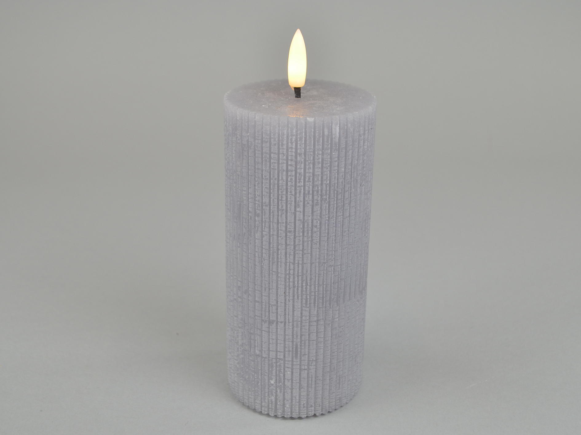LED candle groove, gray, D7xH15cm