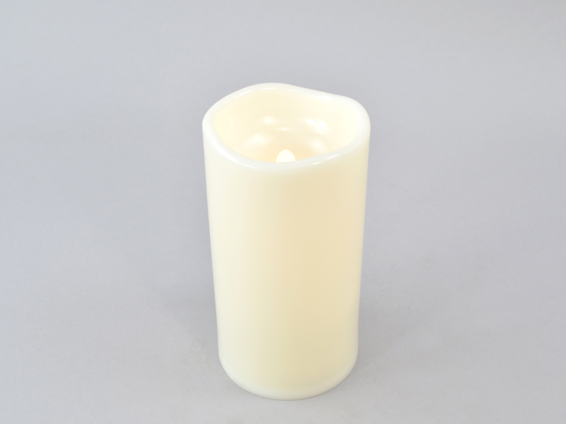 LED outdoor candle, ivory, Ø 7.8 x H 15 cm, IP65, remote/off/timer - 4 and 8 hours, dimmable, remote control optional, 2 x AA batteries not included