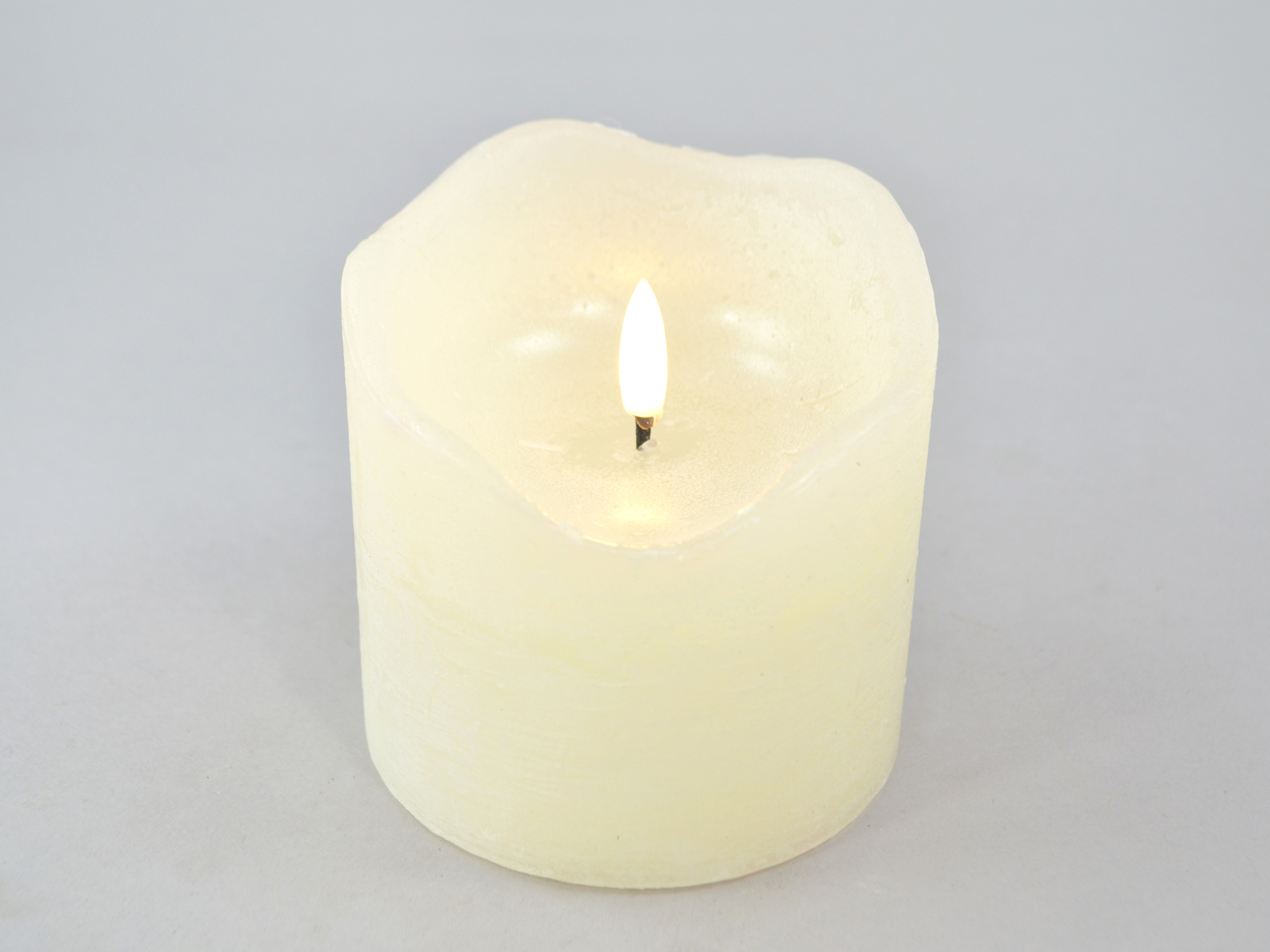 LED-Kerze, 01 creme, D10,0xH10cm,remote/off/timer-6Std, FB optional, 2xAA