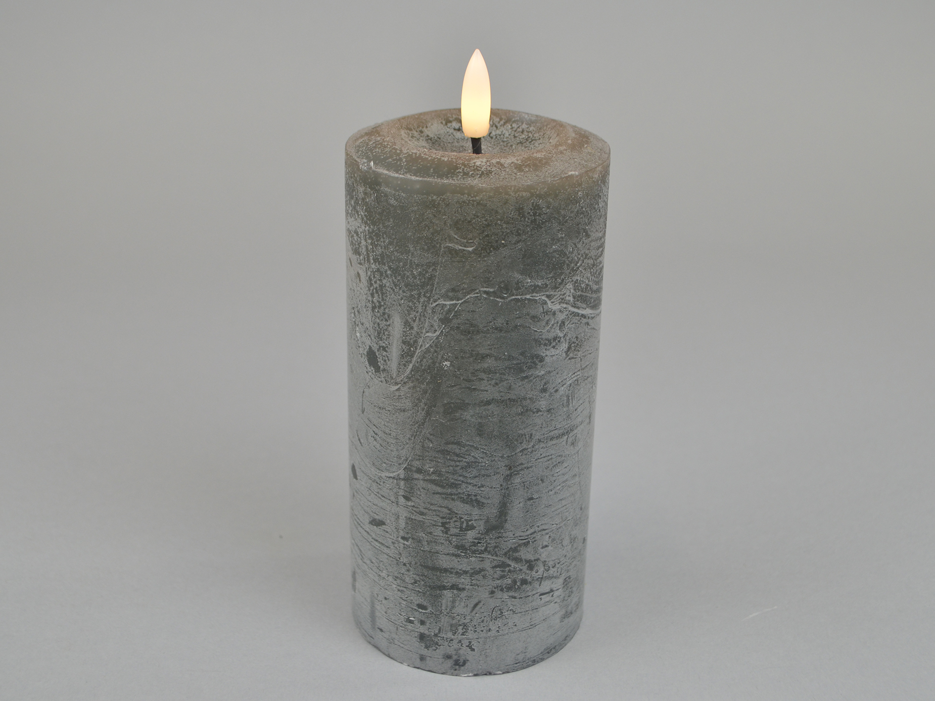 LED candle, anthracite, D7.6xH16cm