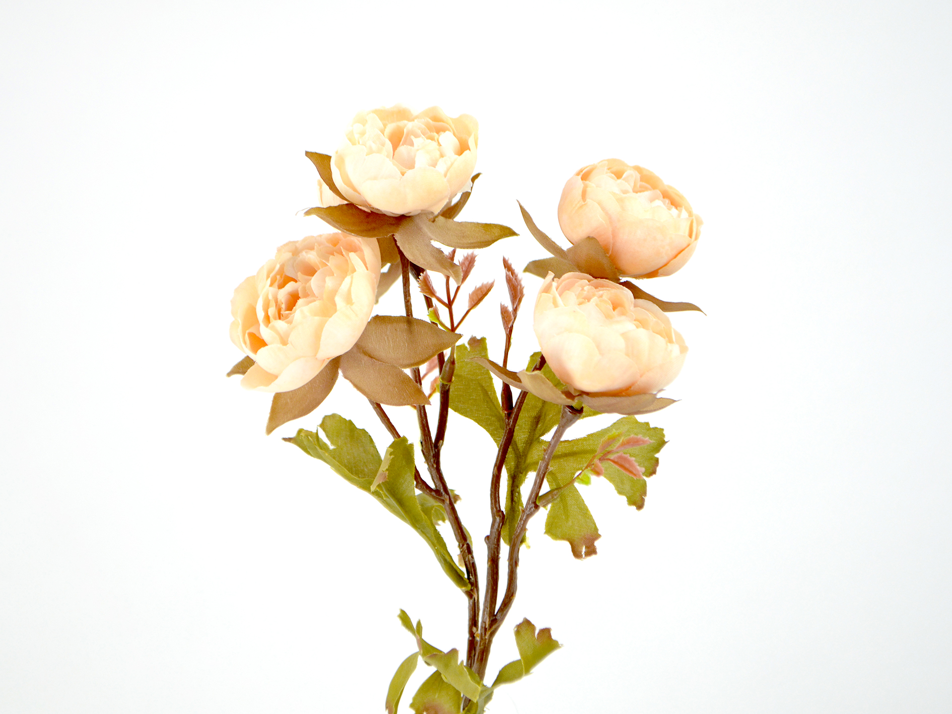Peony branch x5, 43cm, cream