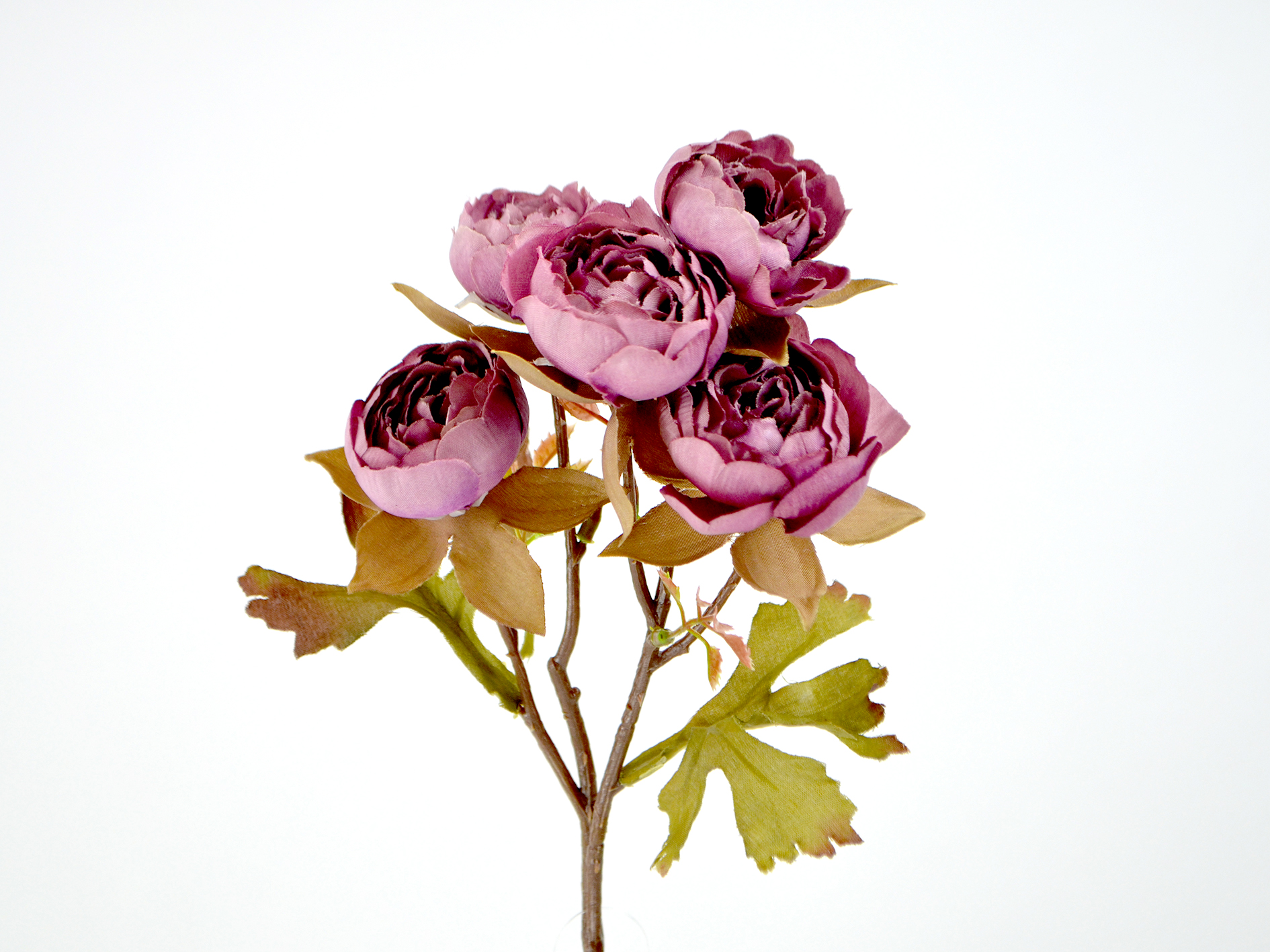 Peony branch x5, 43cm, purple