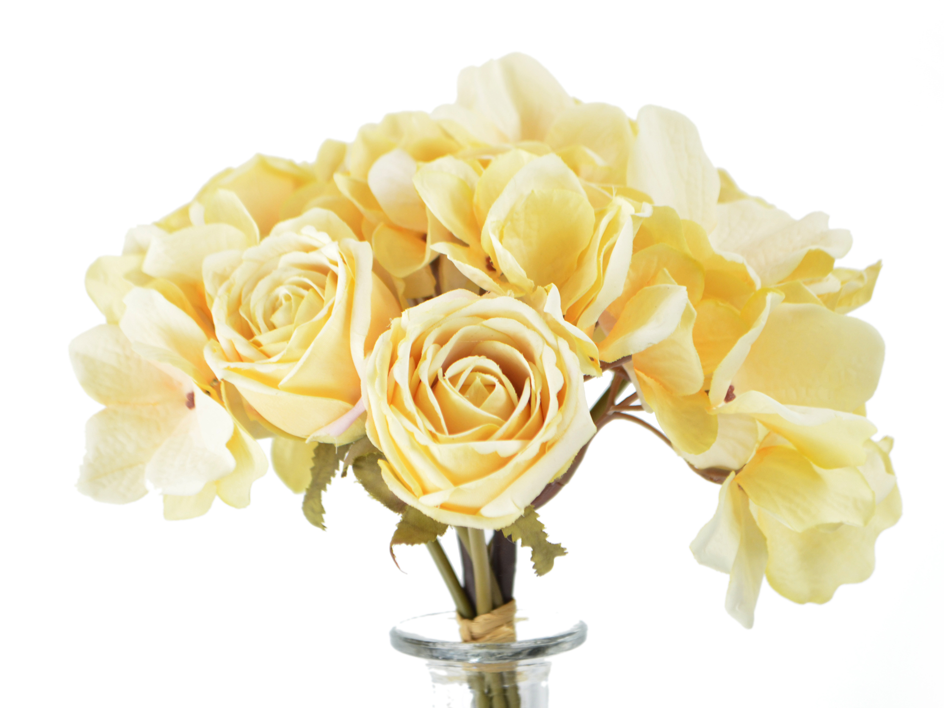 Rose hydrangea bouquet, 23cm, cream