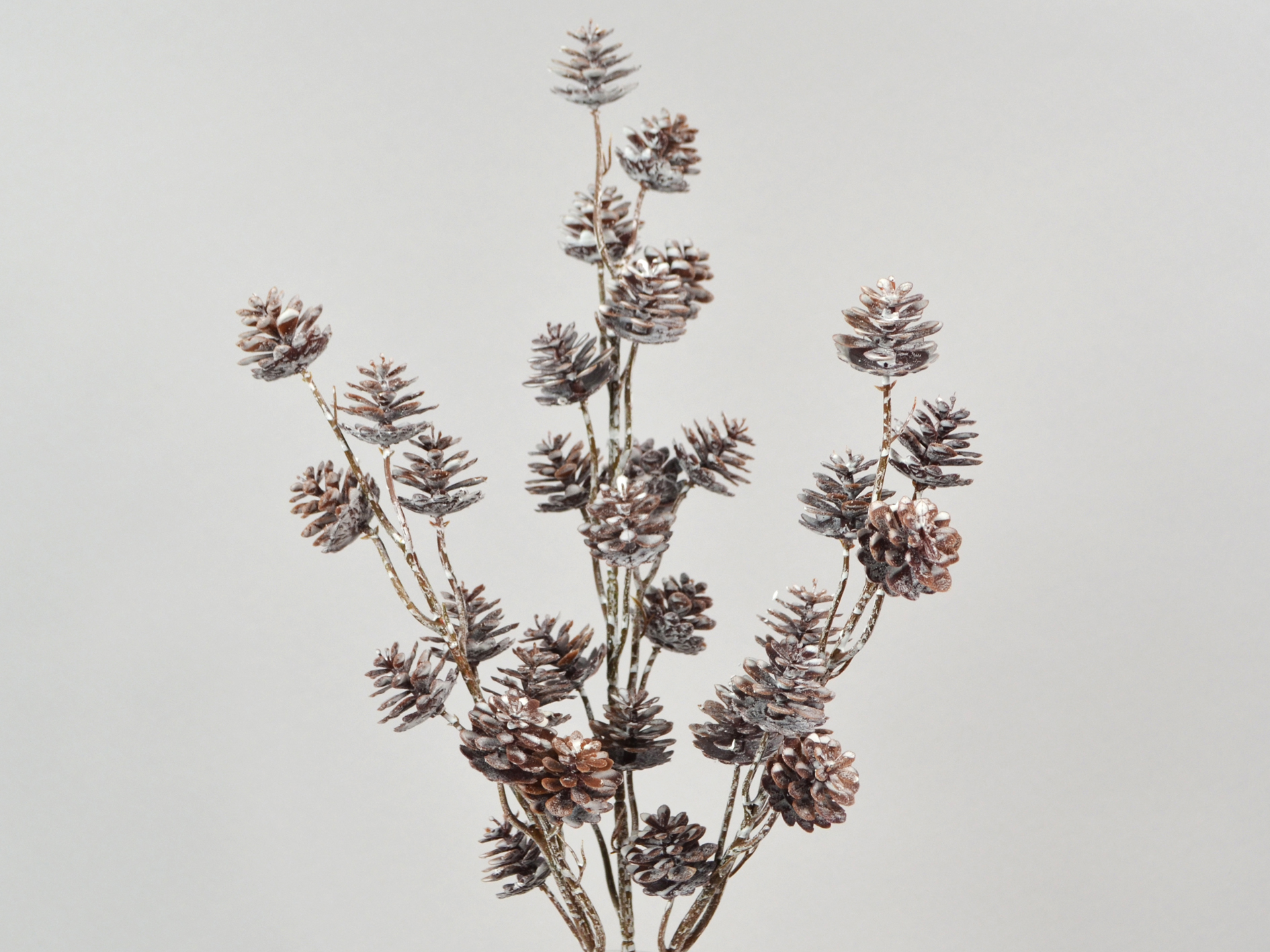 Gekalkter Zapfen-Busch, 36cm, braun-gekalkt