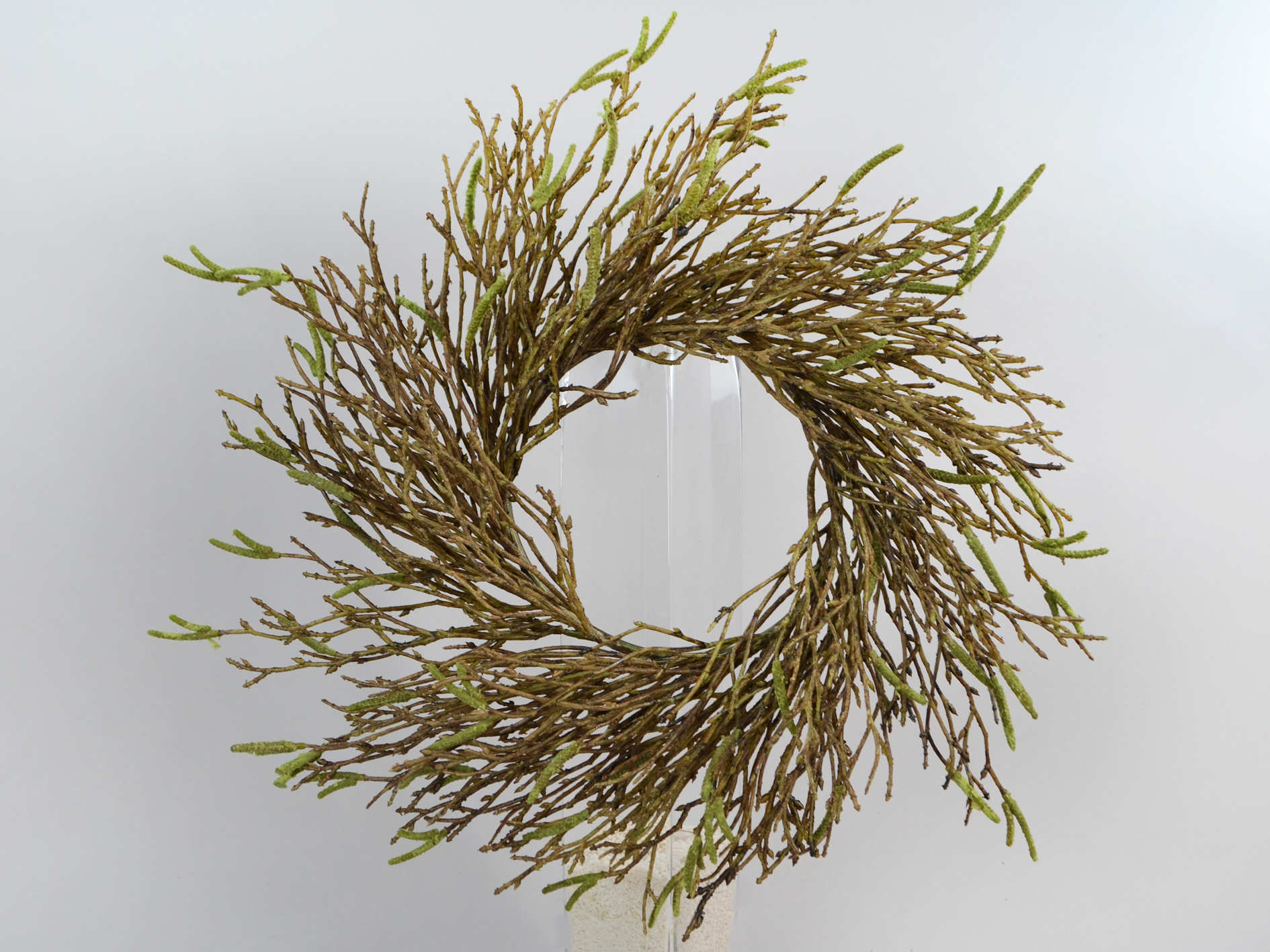 Birch wreath with catkins, Ø43cm, brown-green