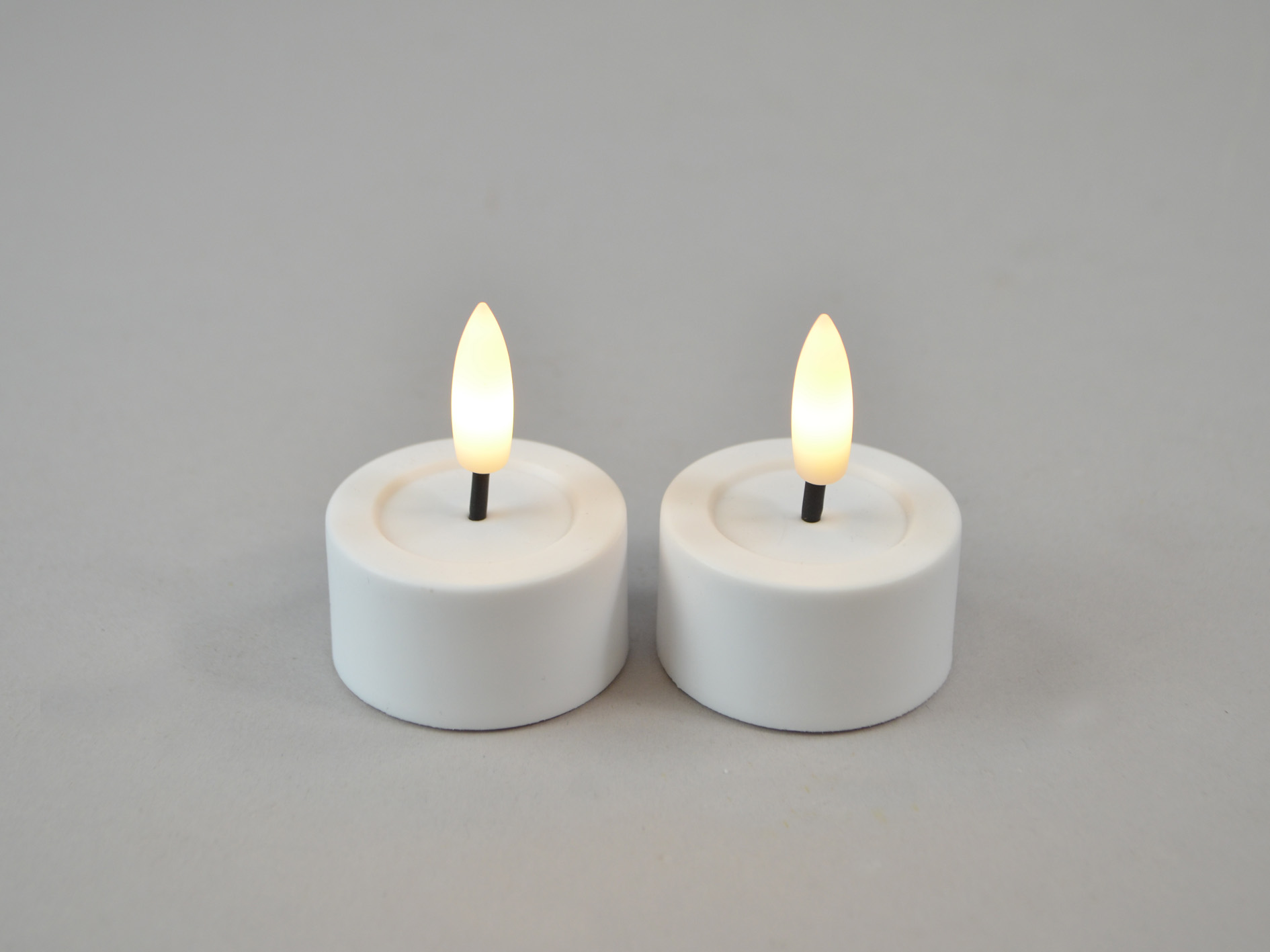 LED tealight, set-2, white, remote/off/timer-6hrs, including CR2450, Ø4.1xH2.2cm