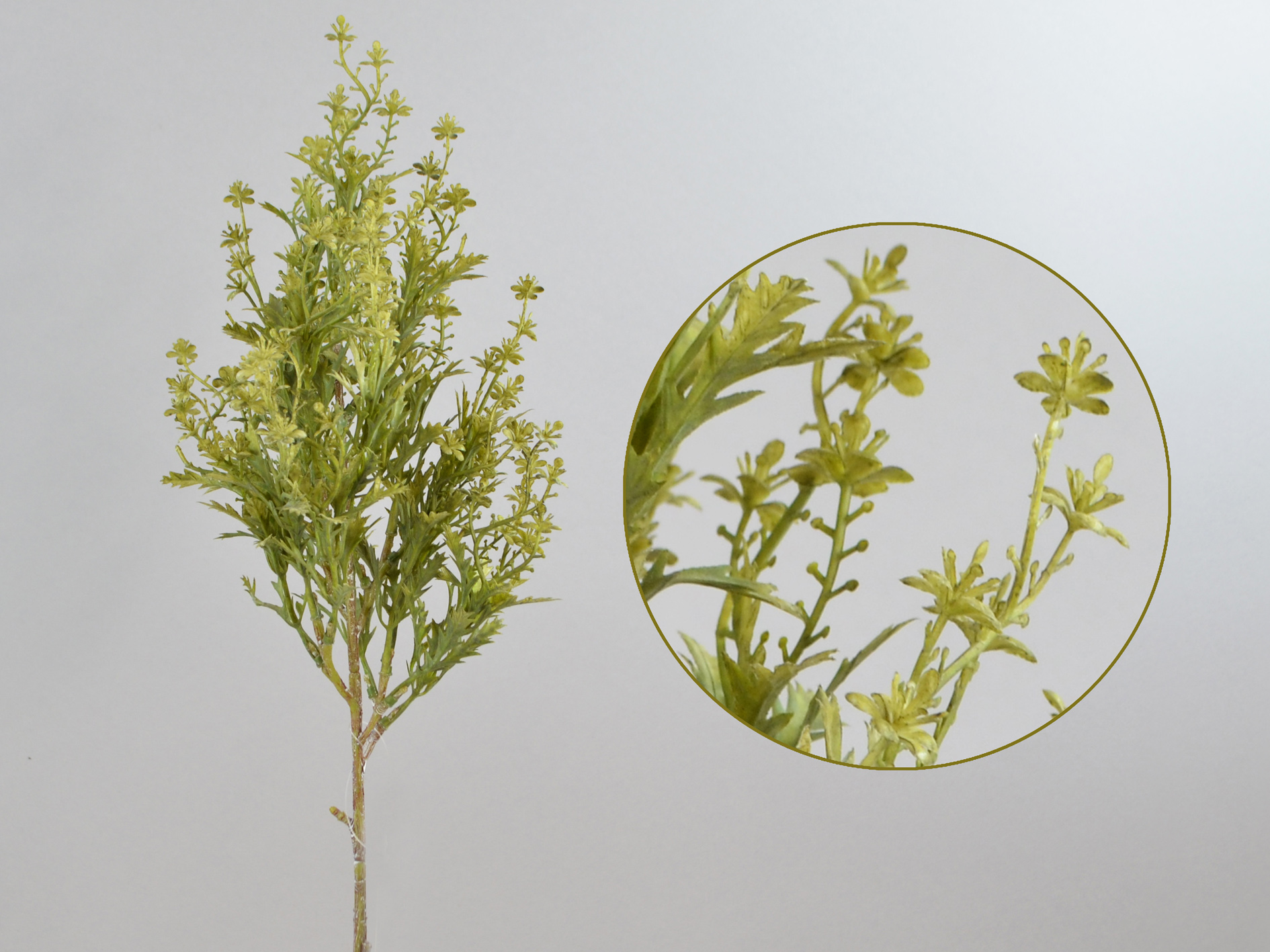 Mini flower branch, 60cm, green