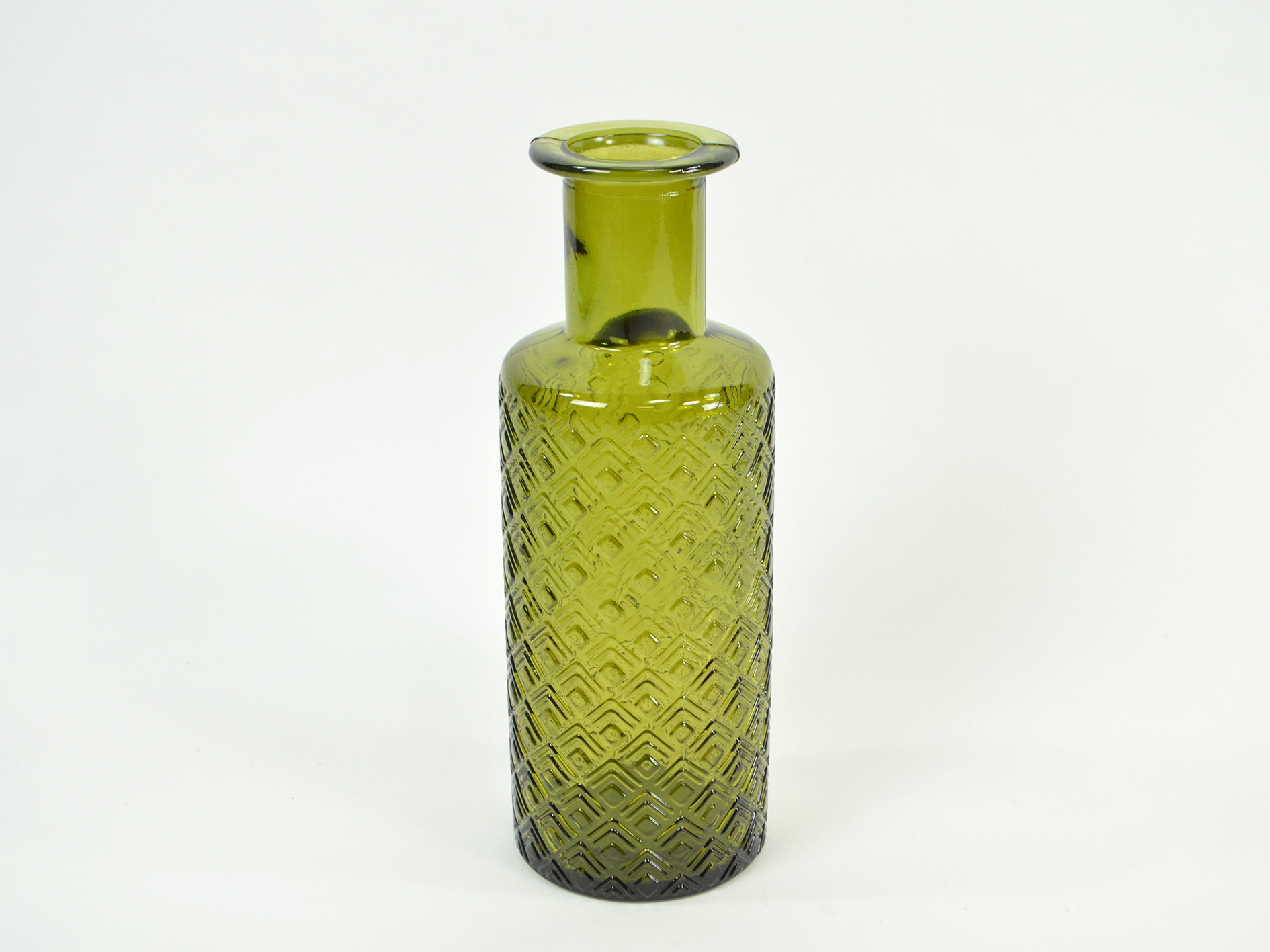 Flasche Vase Karo,Ø9cm,H28cm,grün