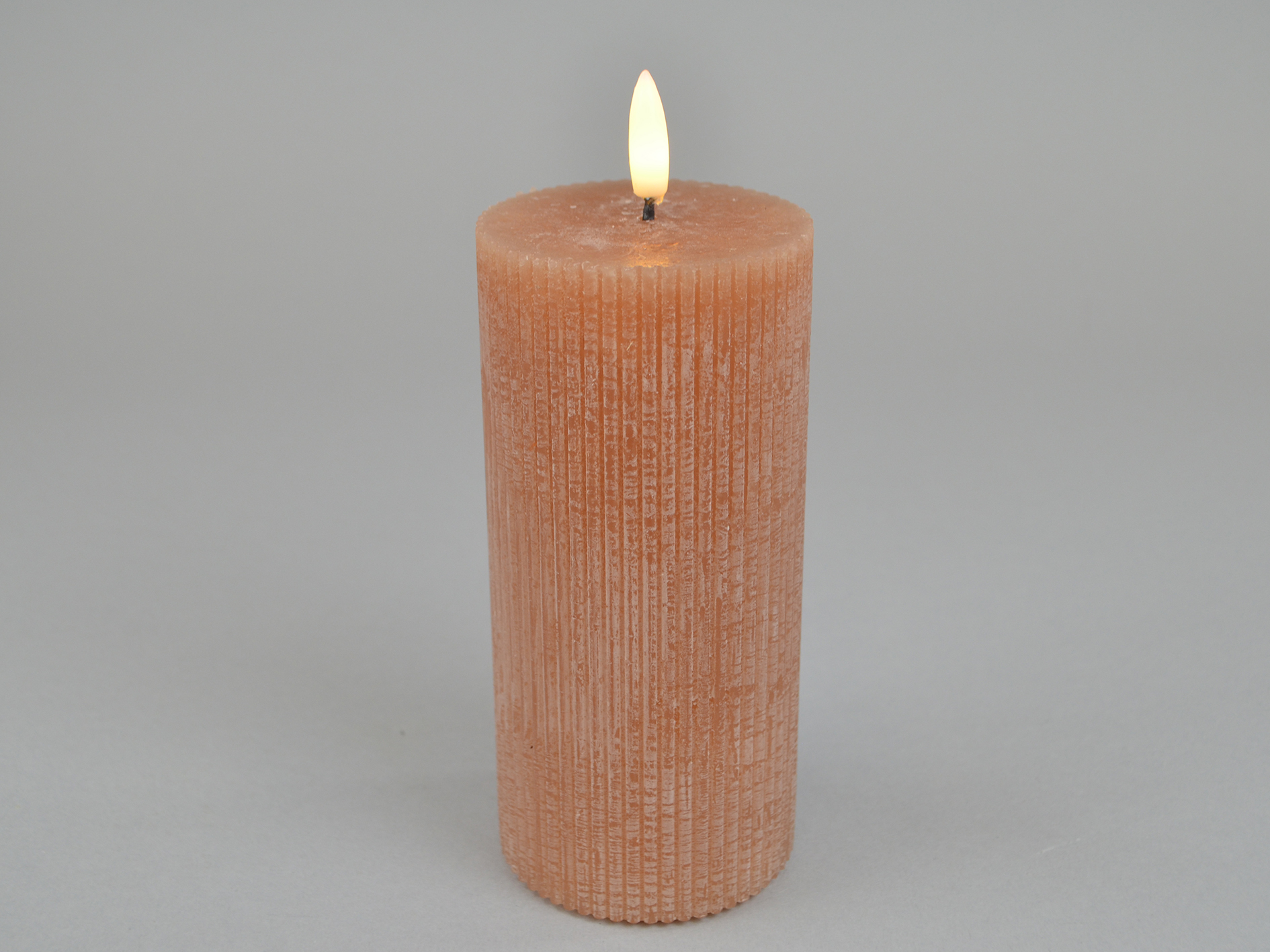 LED candle groove, orange, D7xH15cm