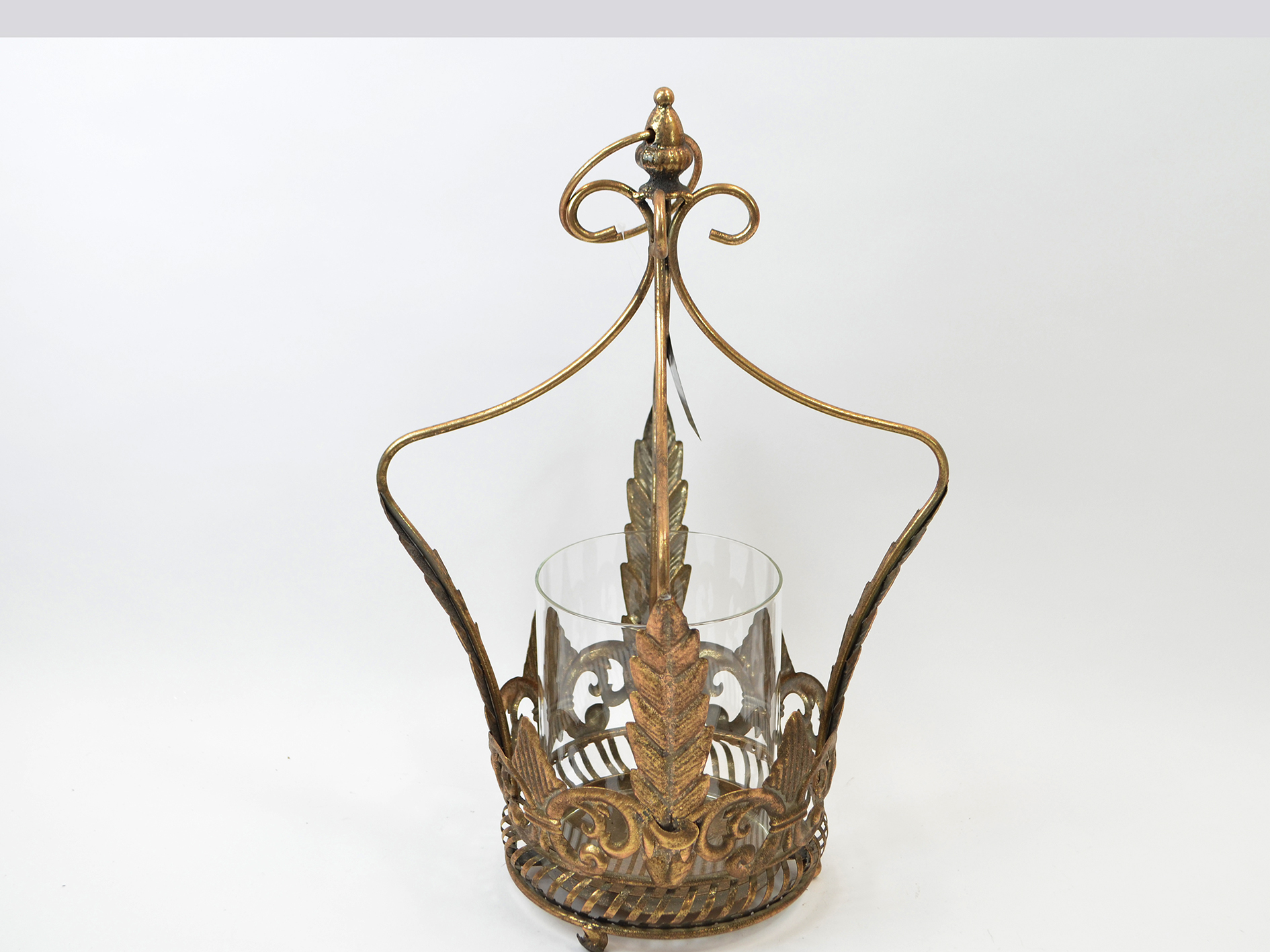 Krone mit Glas, Ø27xH39cm,antik-gold