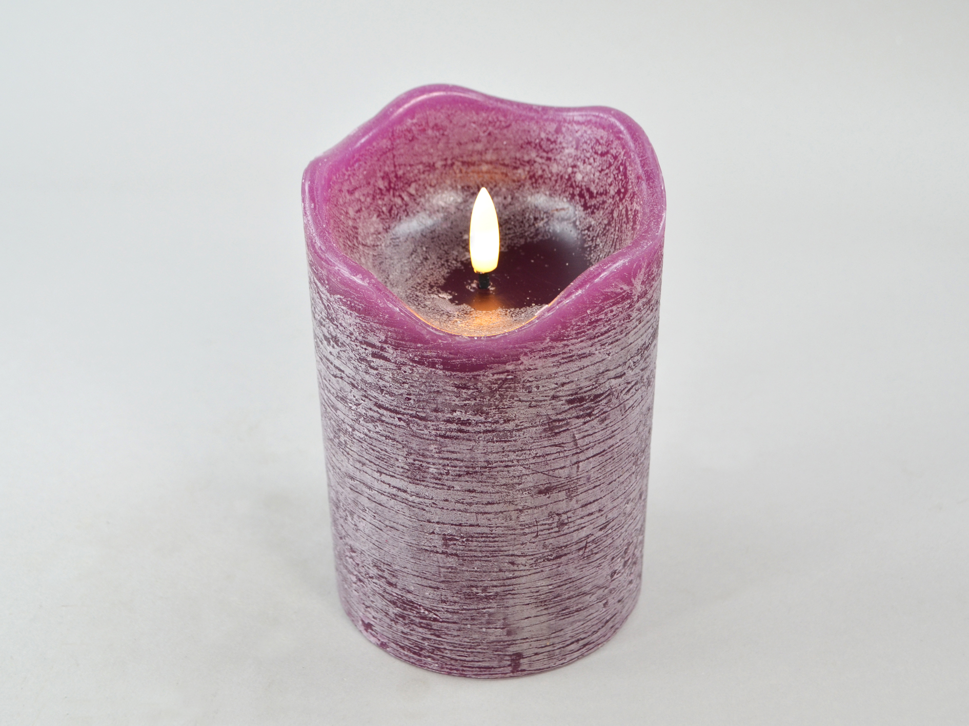 LED-Kerze, 97 purple, D10,0xH15cm,remote/off/timer-6Std, FB optional, 2xAA