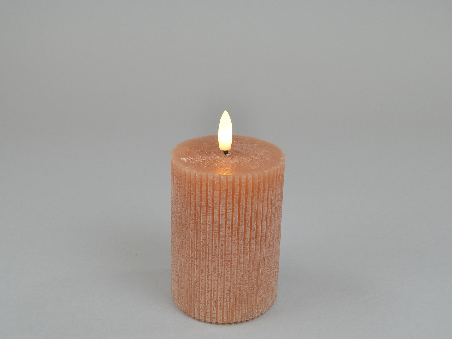 LED candle groove, orange, D7xH10cm