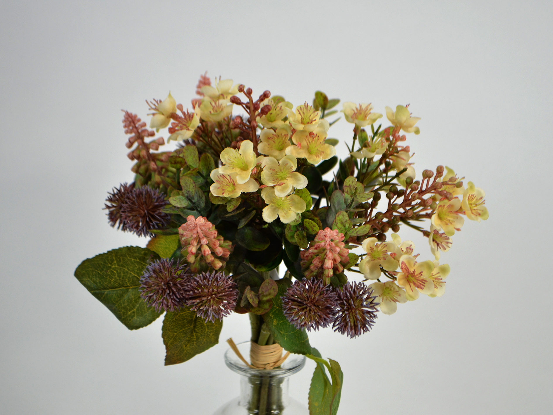 Blüten-Pompom-Bündel, 30cm, creme