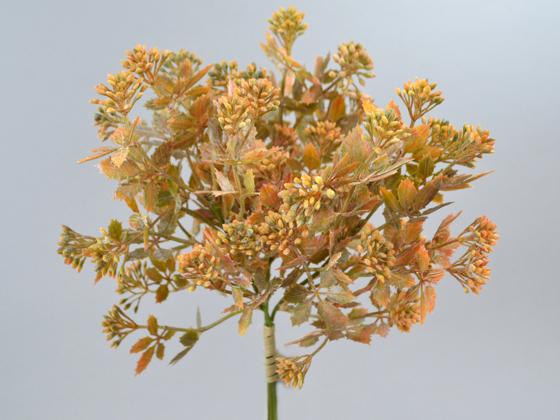 Berry branch bundle with leaves, 38cm, green-yellow