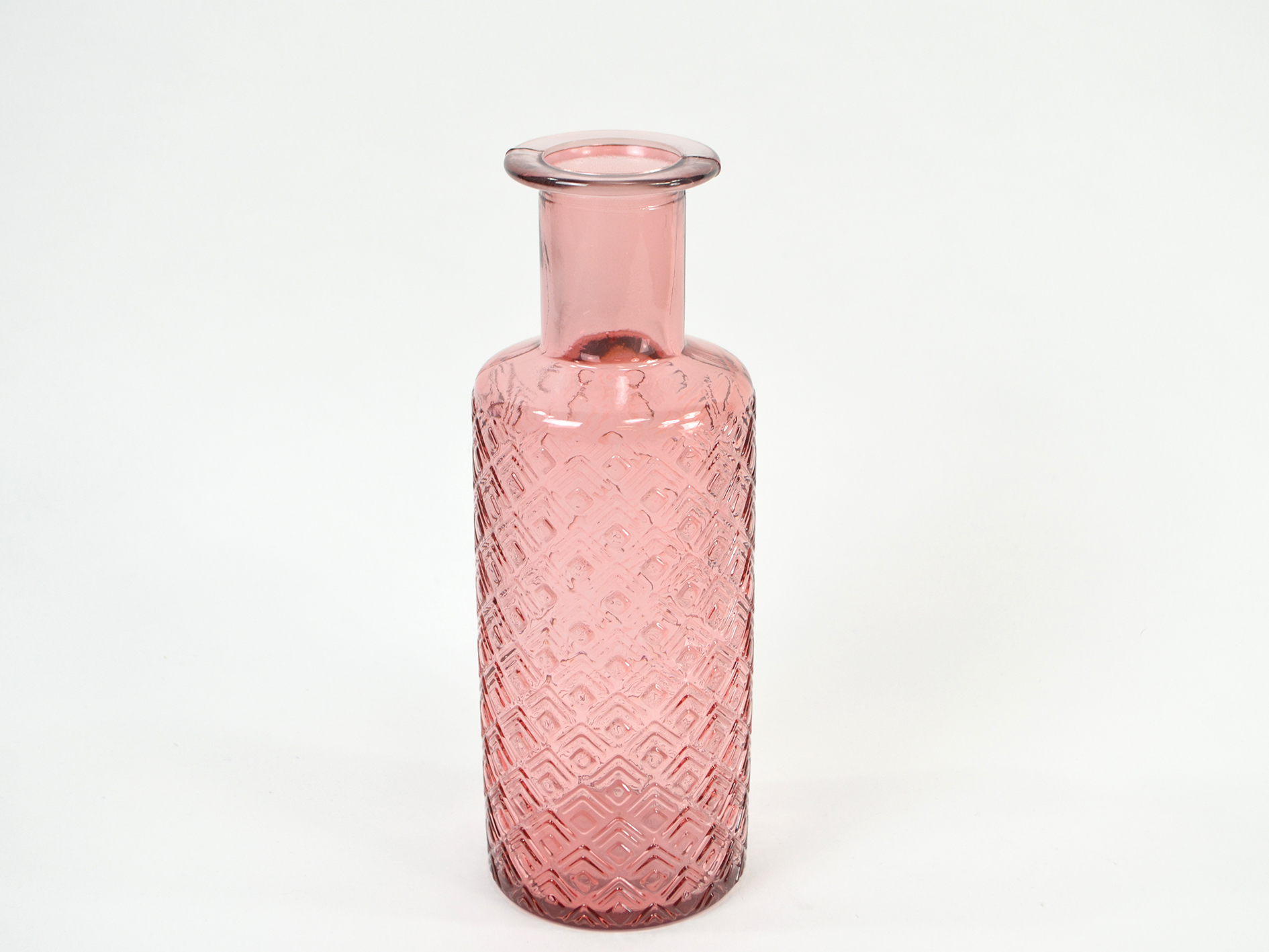 Flasche Vase Karo, Ø9cm, H28cm, malve
