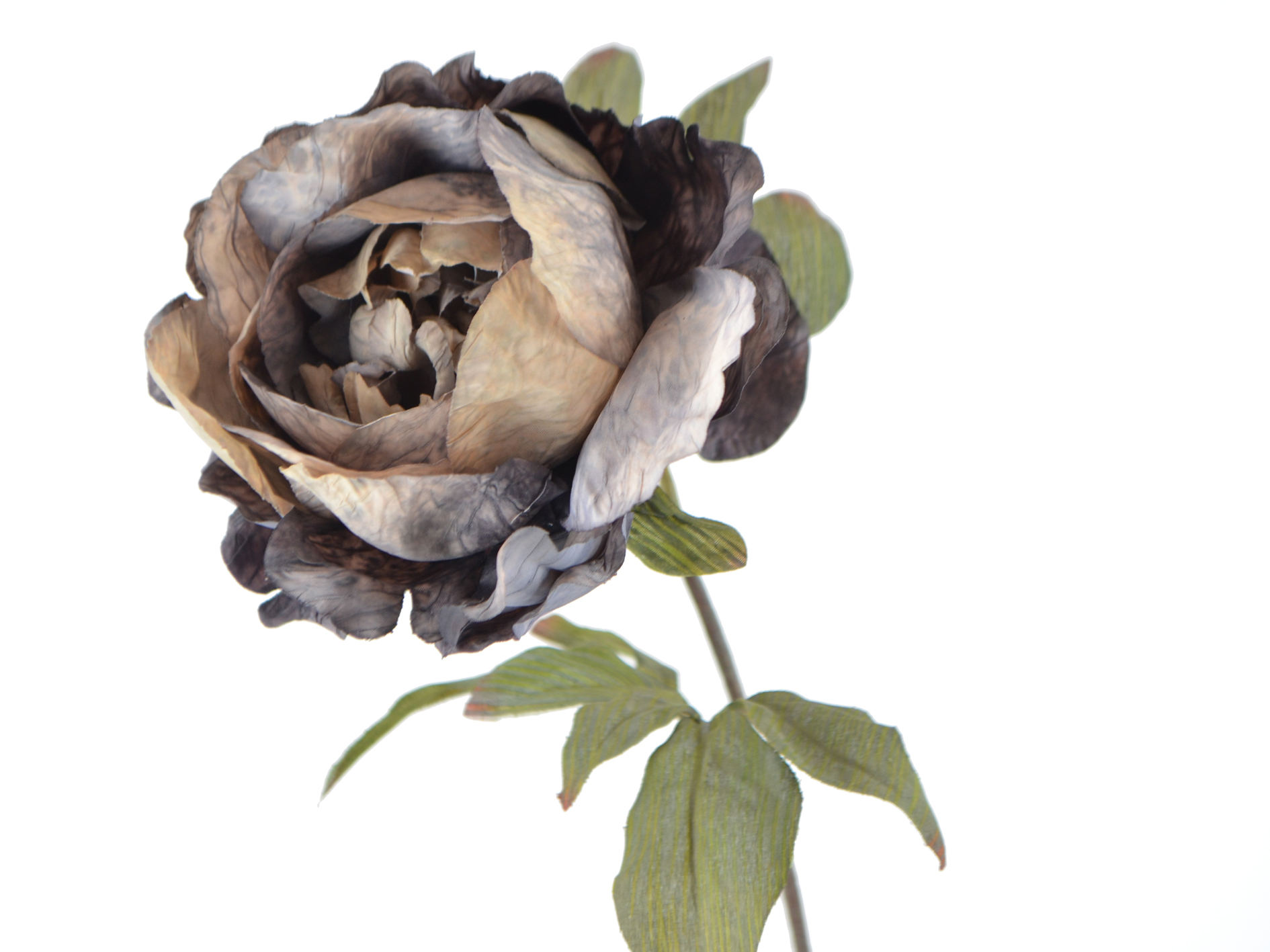 Peony branch, 58cm, blue-beige