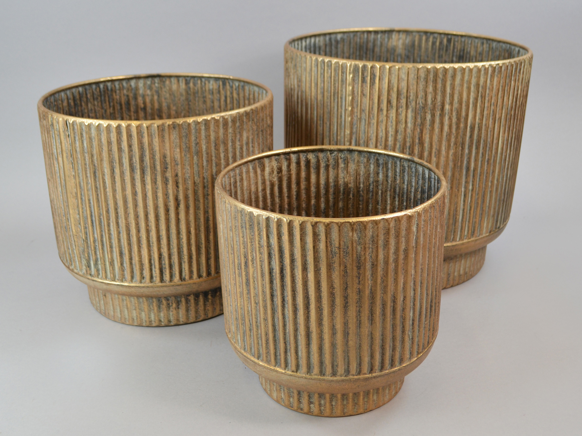 Gold serie antik, gold Topf 38, Set-3, 30x30x28 cm, antik-gold