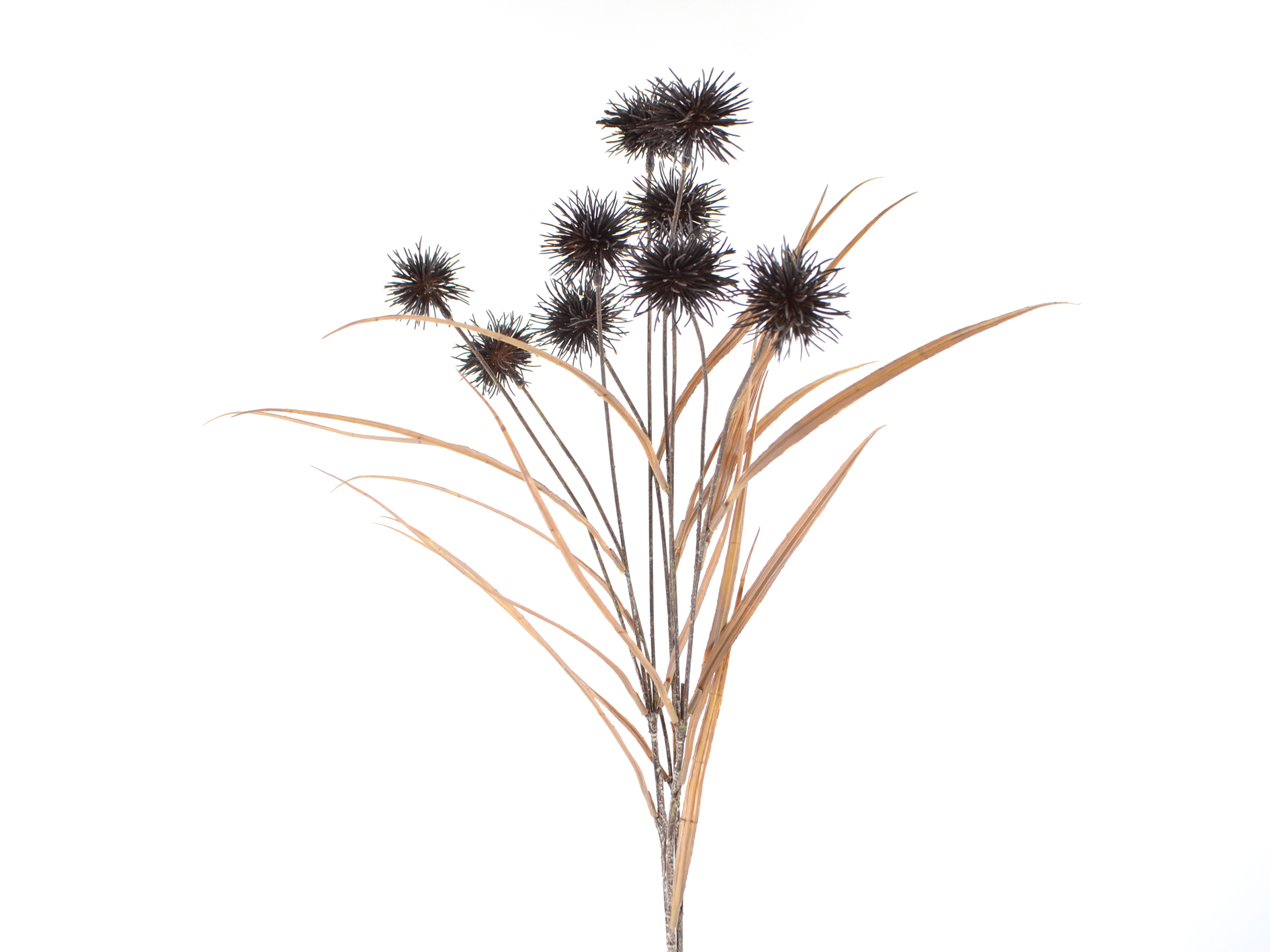 Pompom branch with leaves, 86cm, black