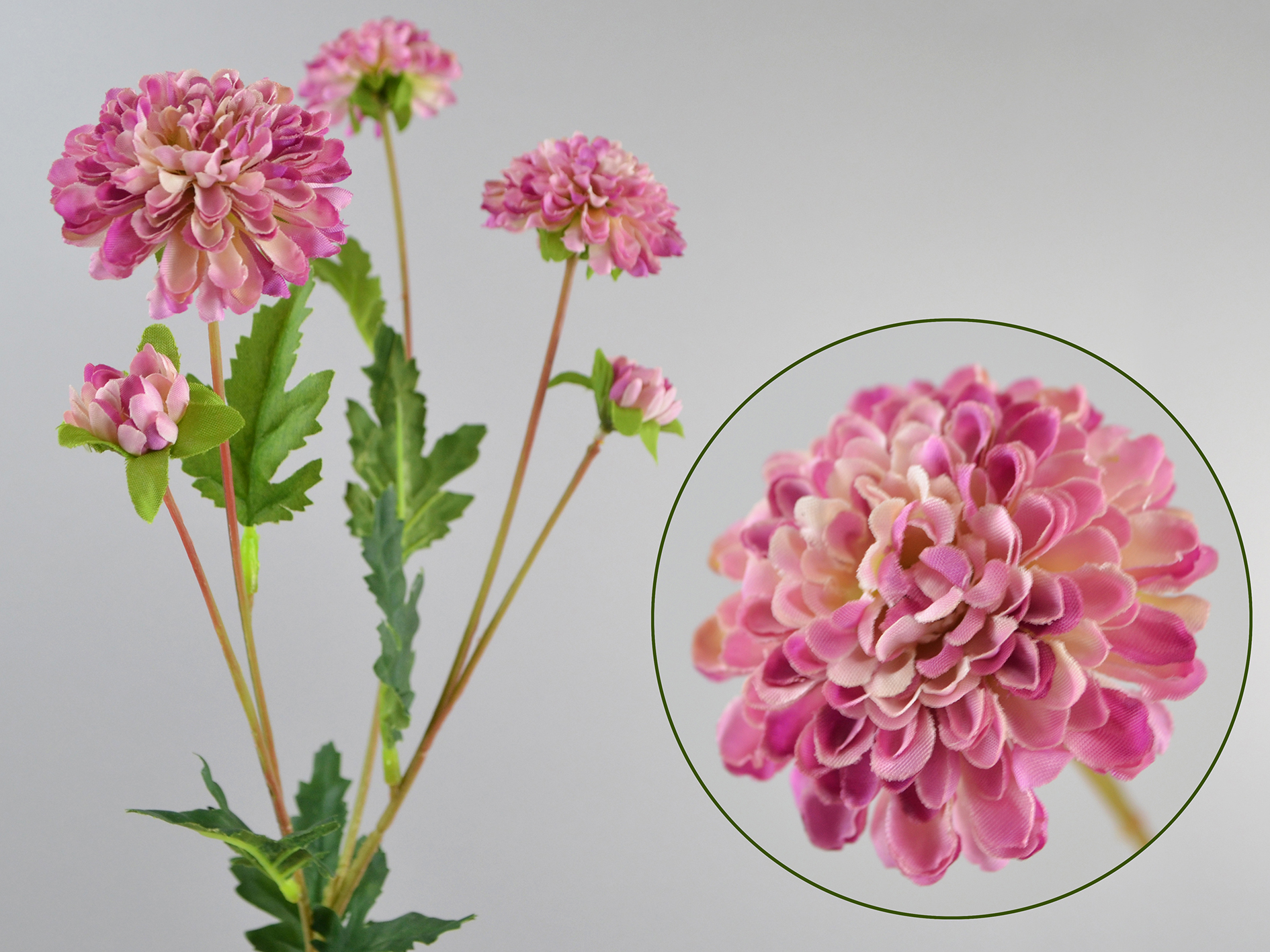 Chrysanthemen-Zweig x5, 68cm, lila