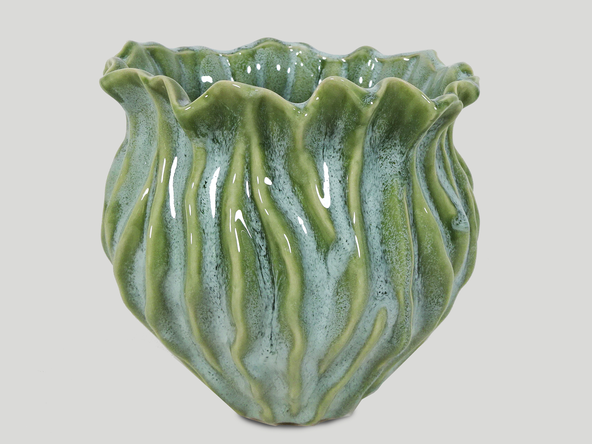 Ceramic pot Ø18.5 x H18cm, light green