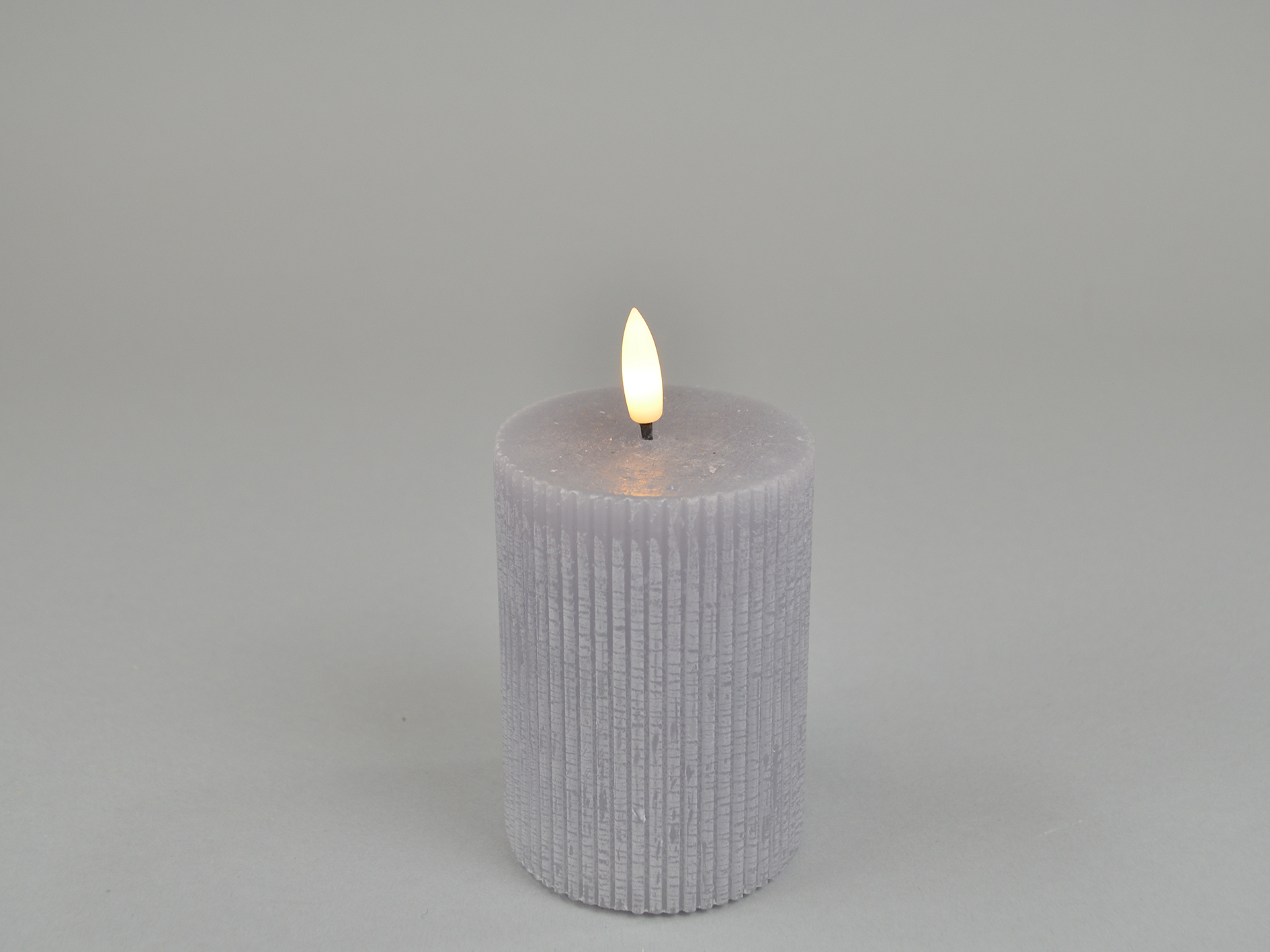 LED candle groove, gray, D7xH10cm