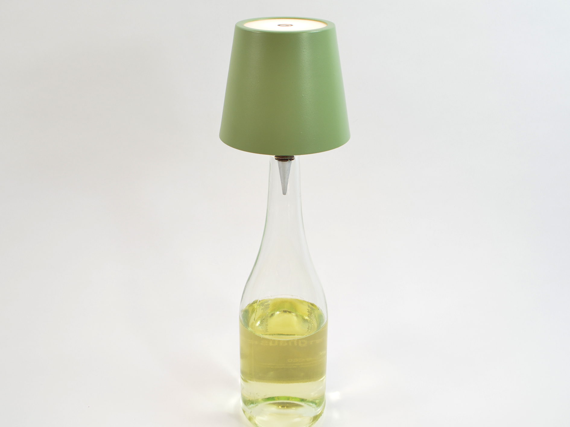 LED lampshade, battery, USB charging cable, 10.5x10.5x15cm, green