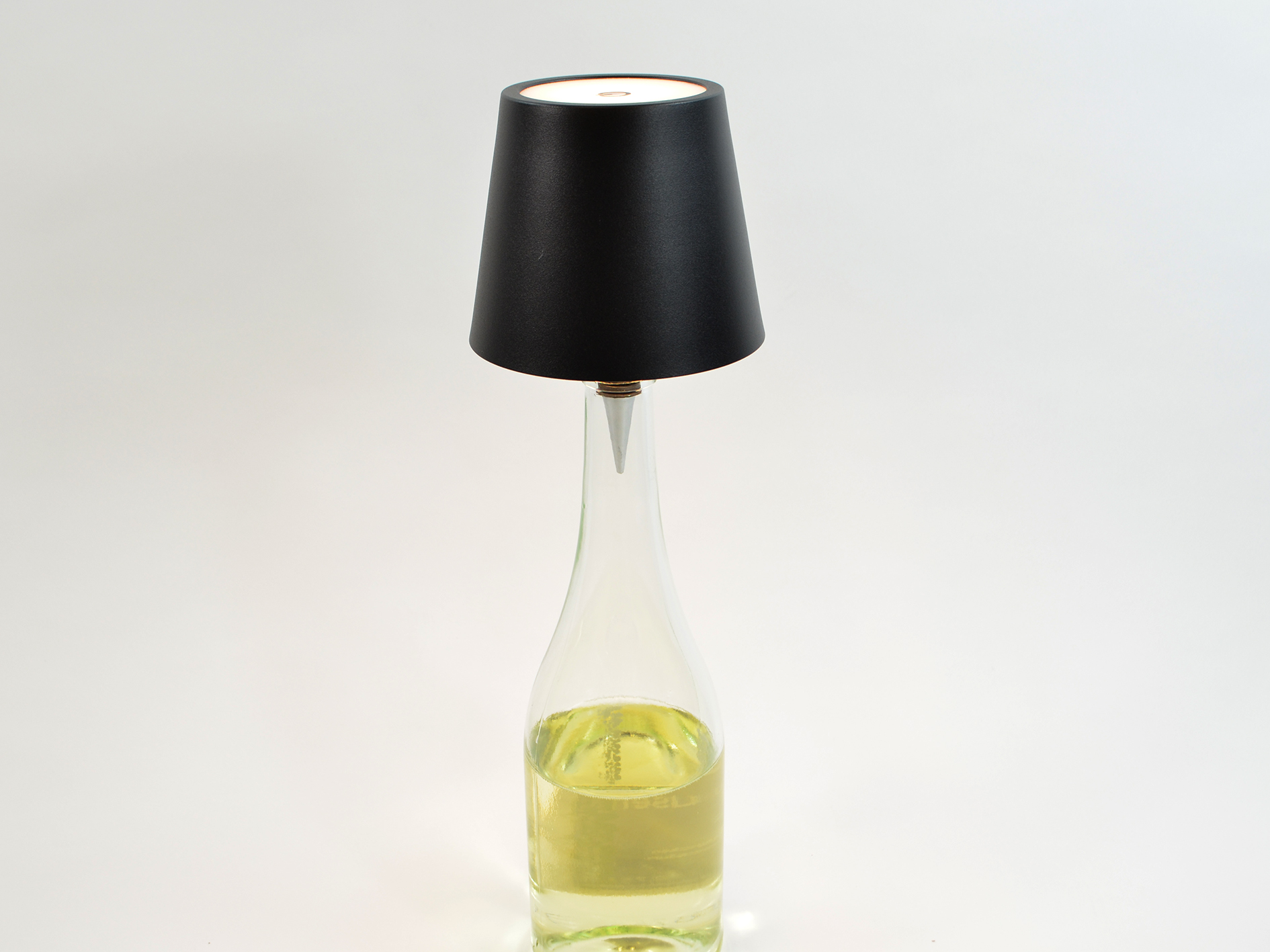 LED lampshade, battery, USB charging cable, 10.5x10.5x15cm, black