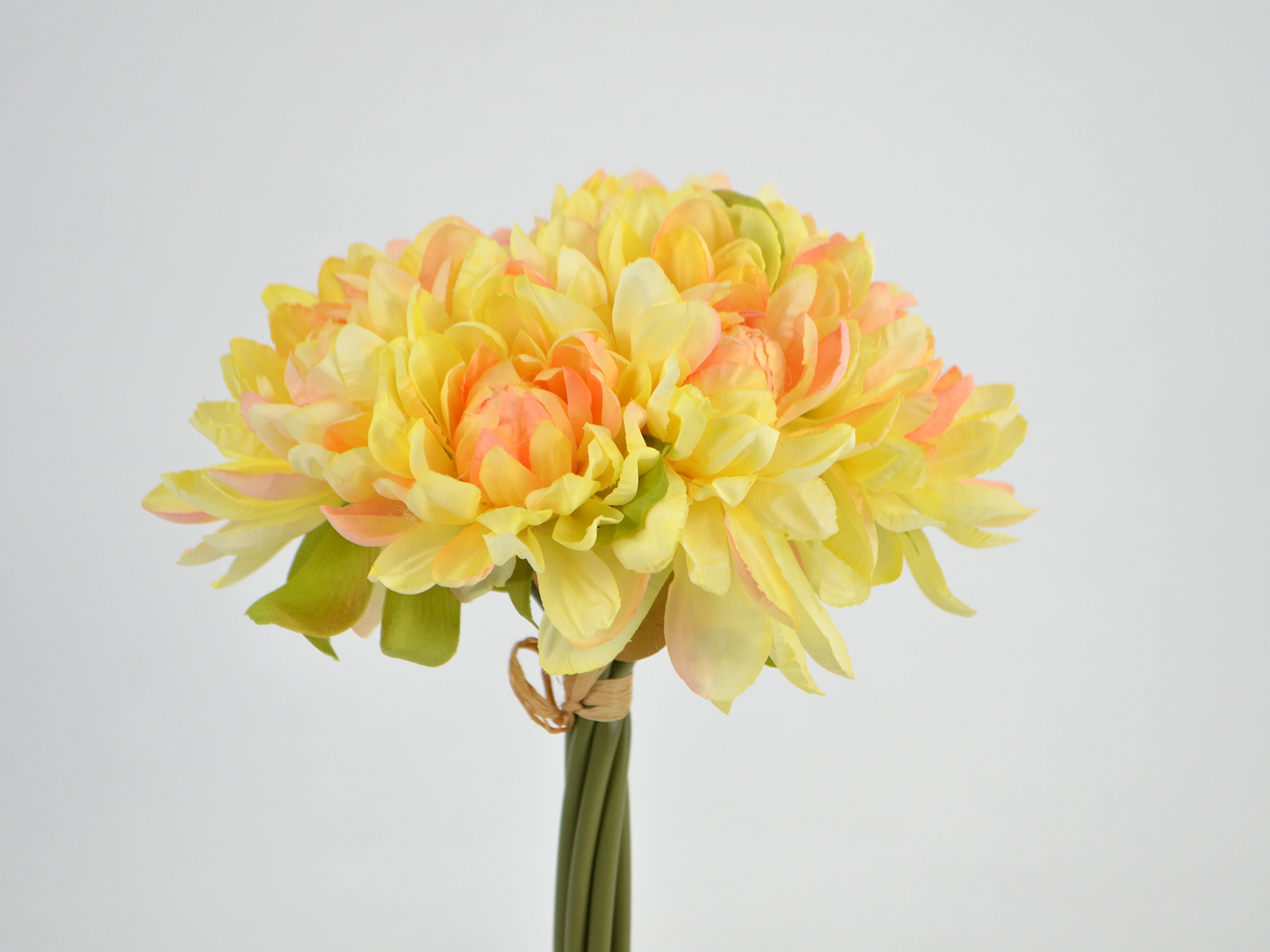 Chrysanthemen-Bündel x7, 28cm, gelb-orange