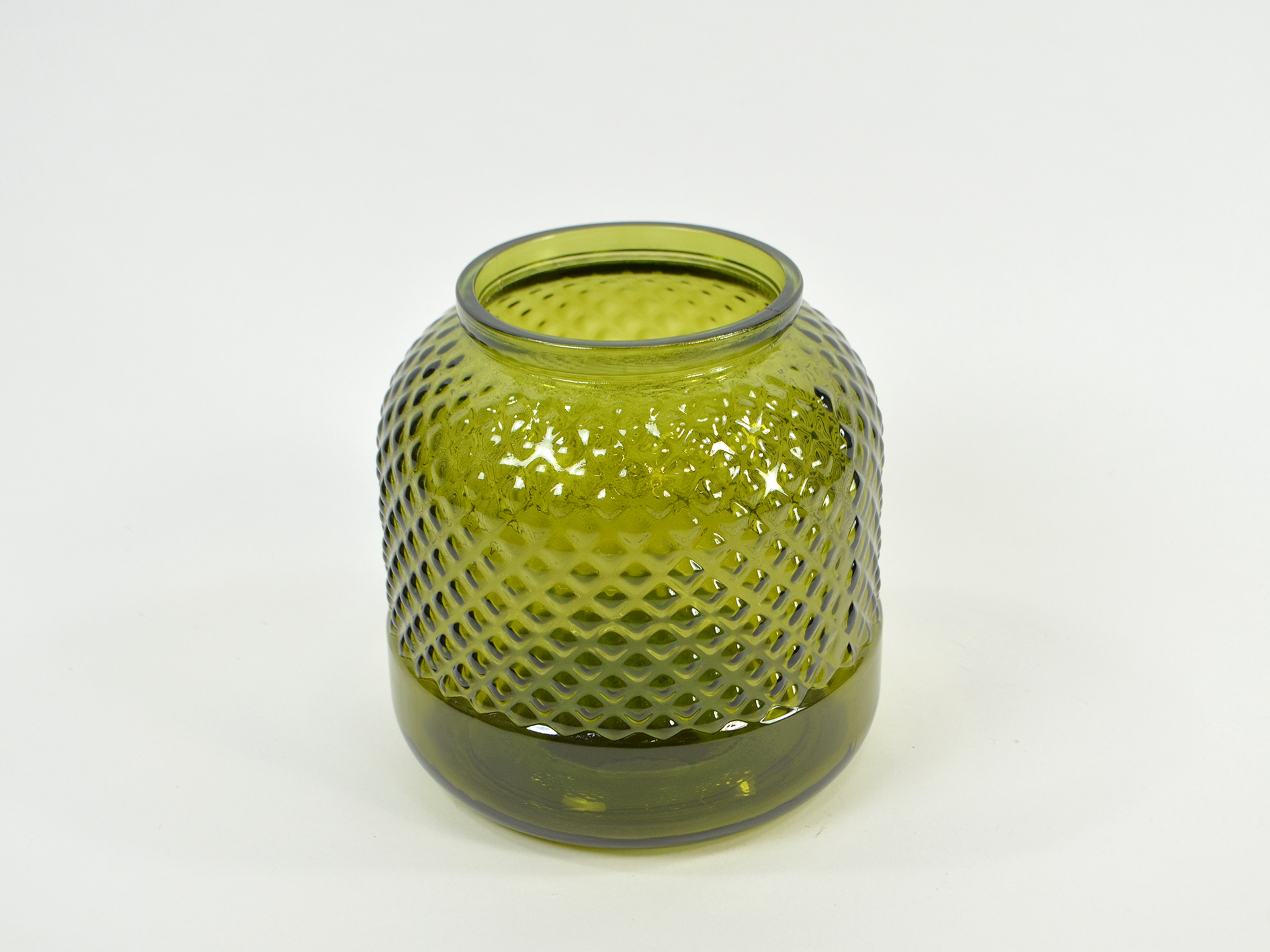 Vase Windlicht, Raute, Ø19cm, H19cm, grün