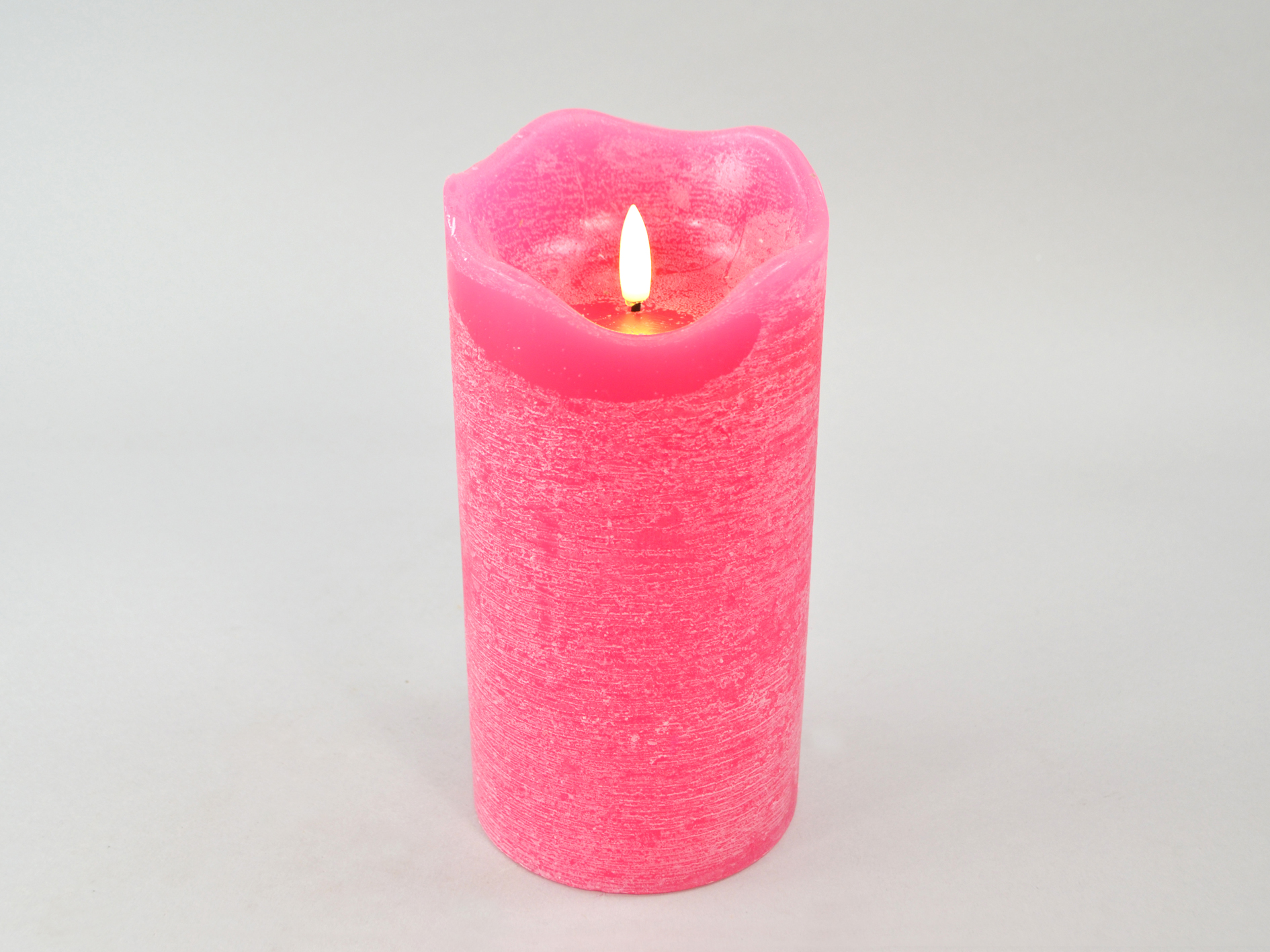 LED-Kerze, 44 pink, D10,0xH20cm,remote/off/timer-6Std, FB optional, 2xAA