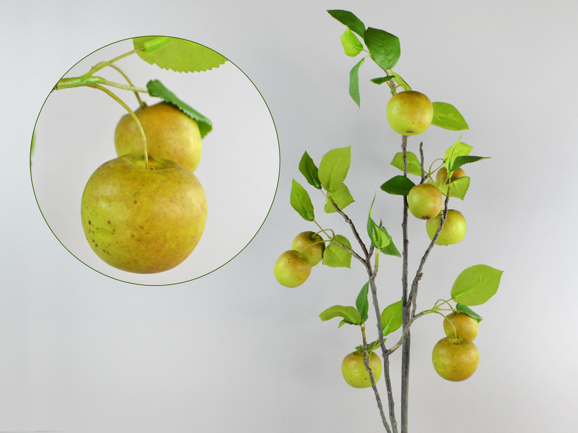 Apple branch with fruit, 90 cm, green