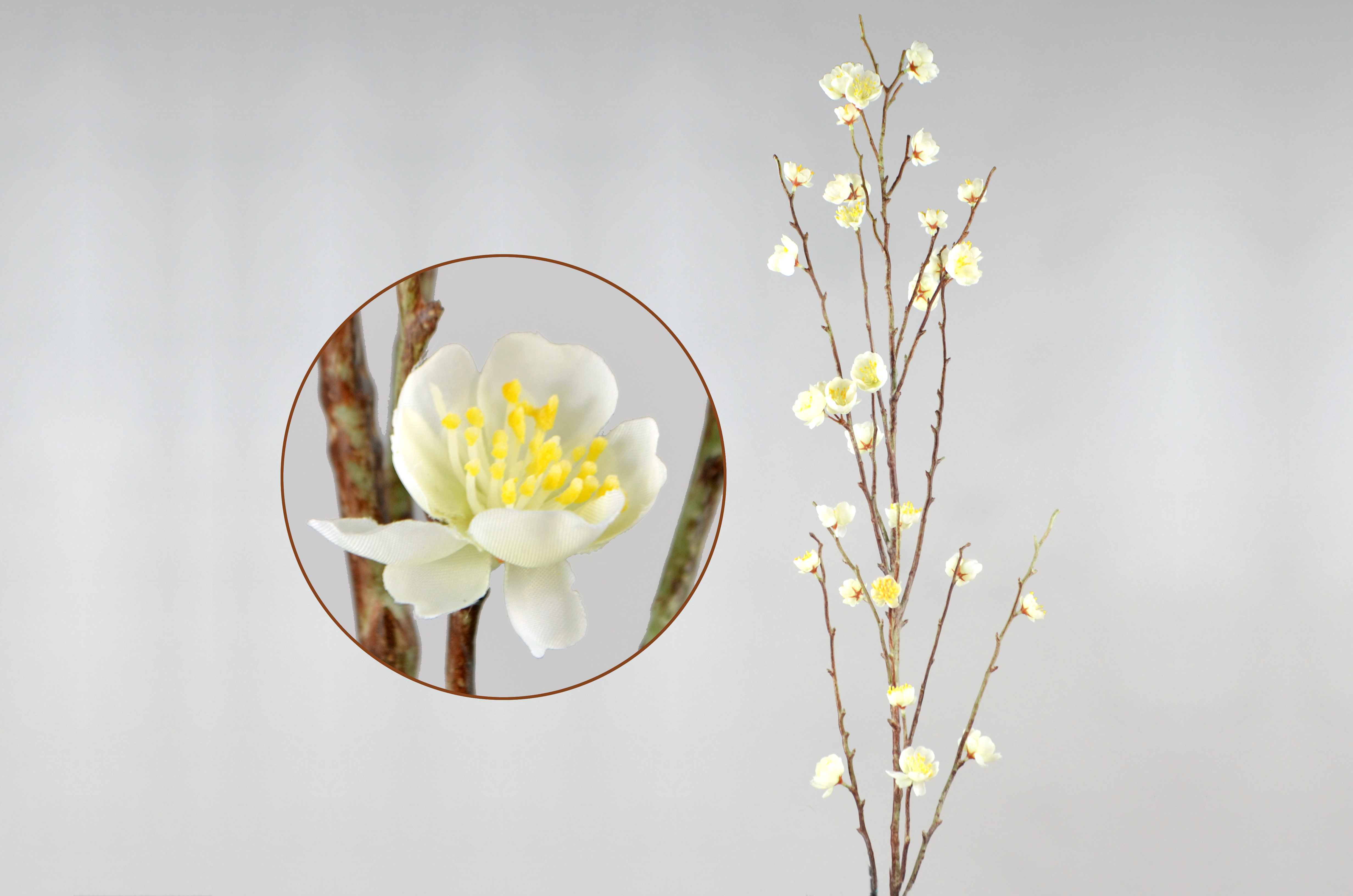 Cherry blossom branch, 107cm, white