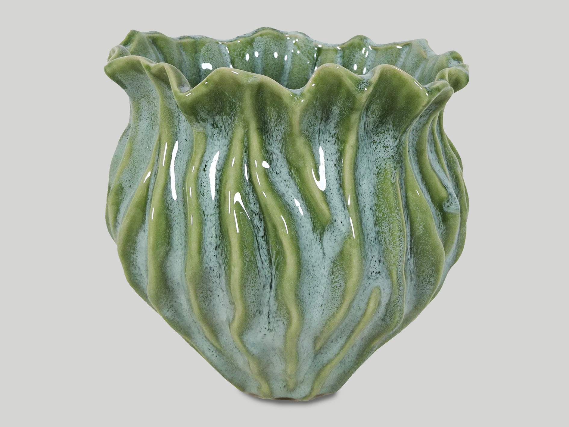 Ceramic pot Ø9.5 x H9.5cm, light green