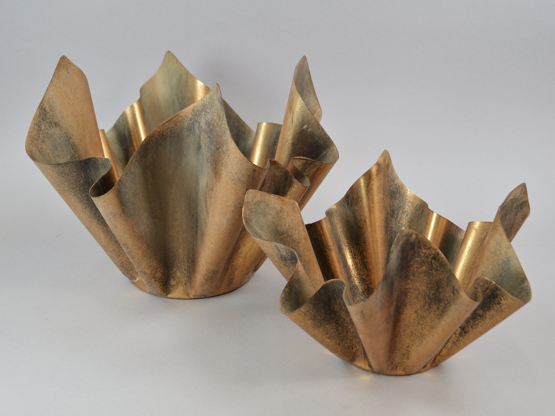 Gold Topf 38, Set 2, 28x25x29 cm, antik-gold