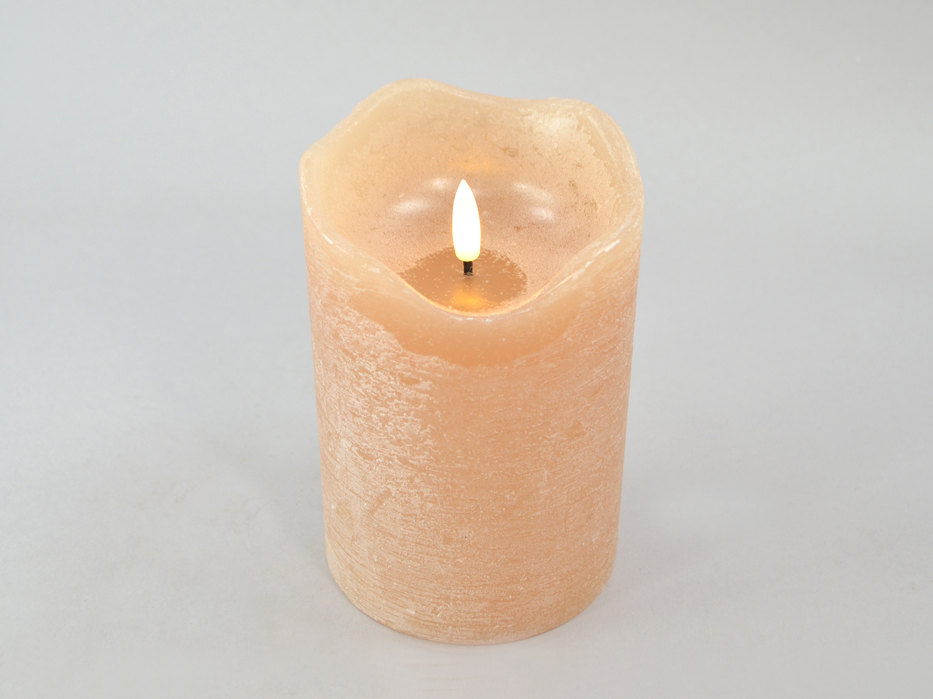 LED-Kerze, 63 kaffee, D10,0xH15cm,remote/off/timer-6Std, FB optional, 2xAA